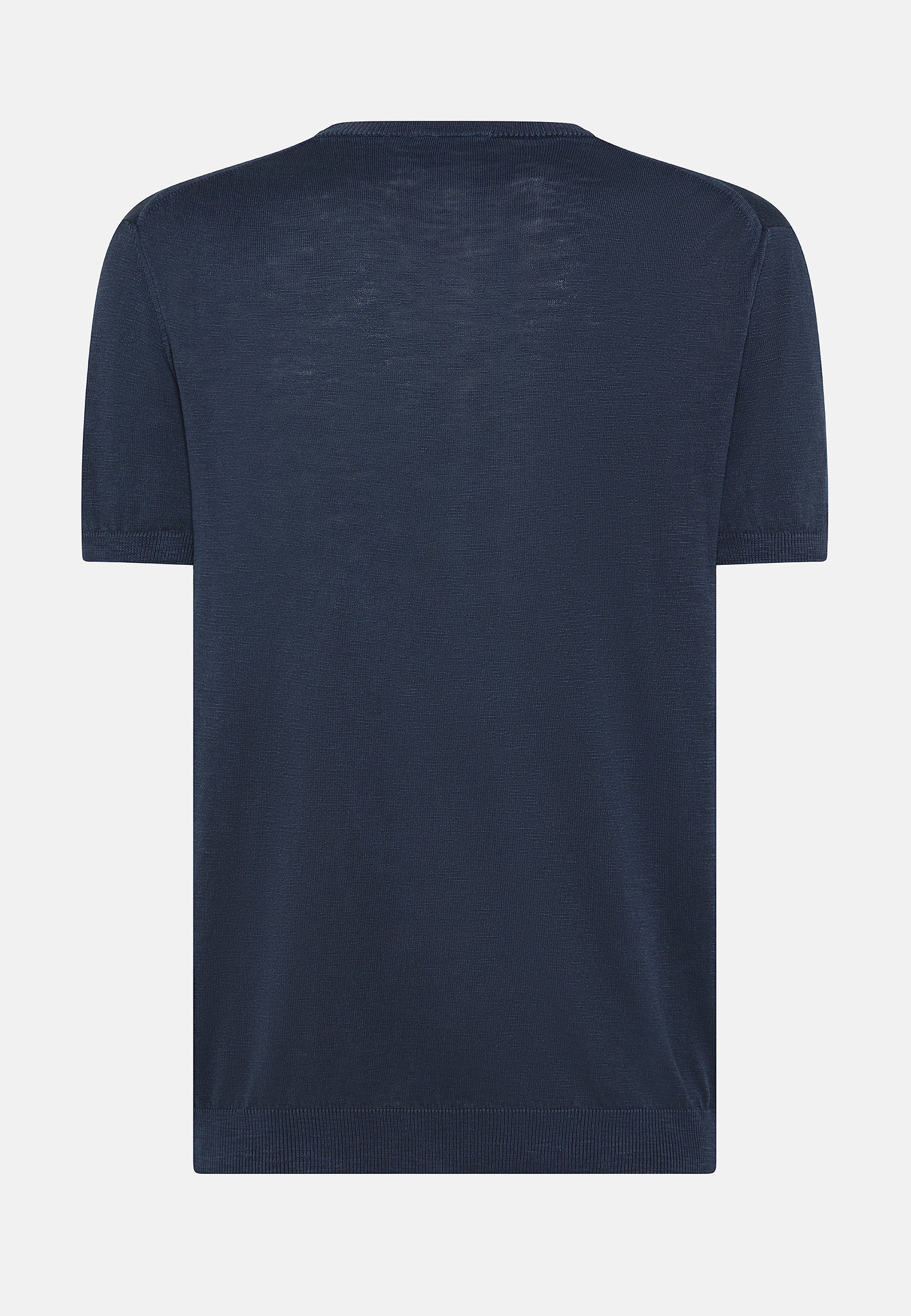 T-Shirt in Cotone e Lino / Blu - Ideal Moda
