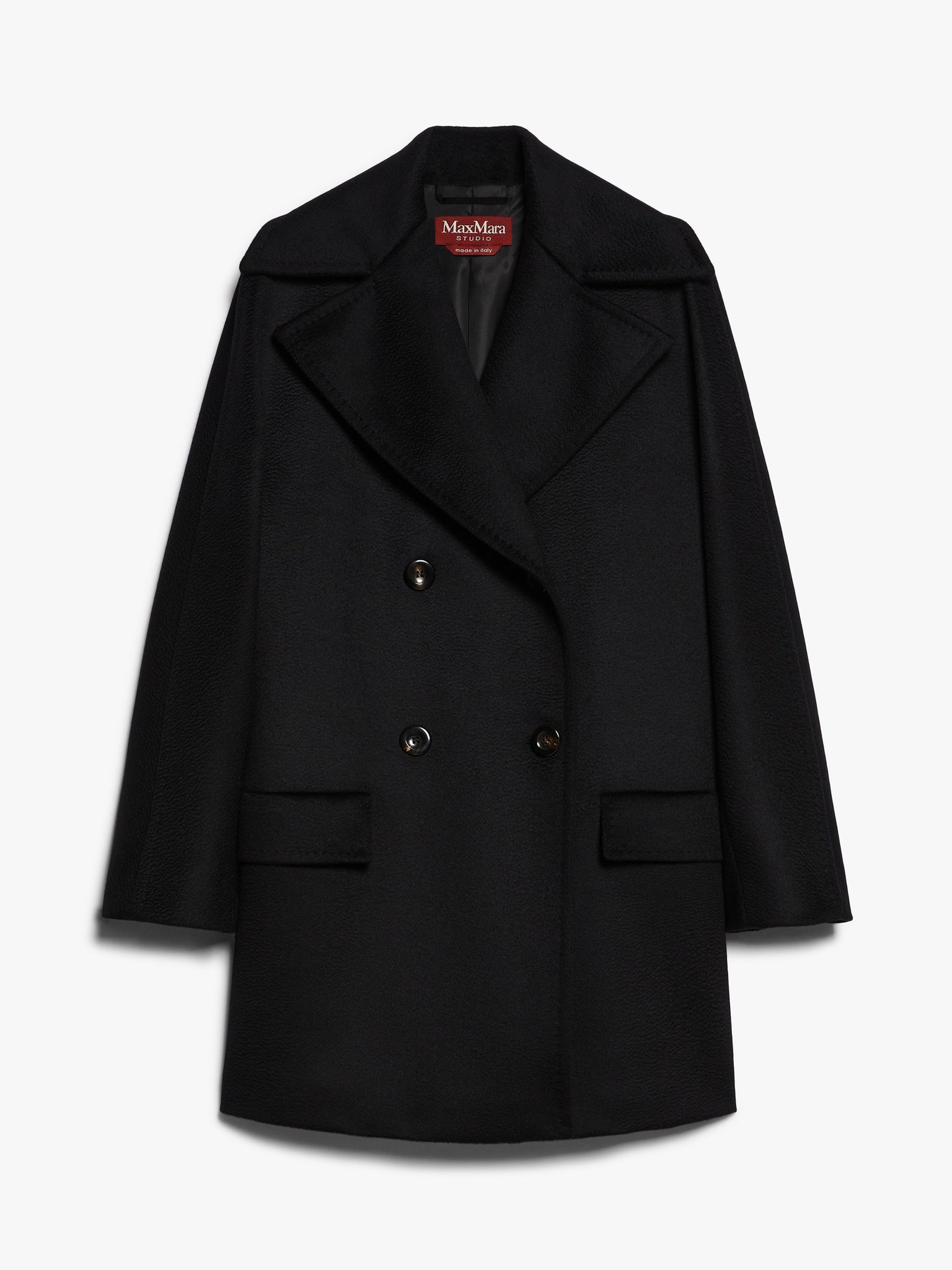 Caban Doppiopetto in Lana / Nero - Ideal Moda