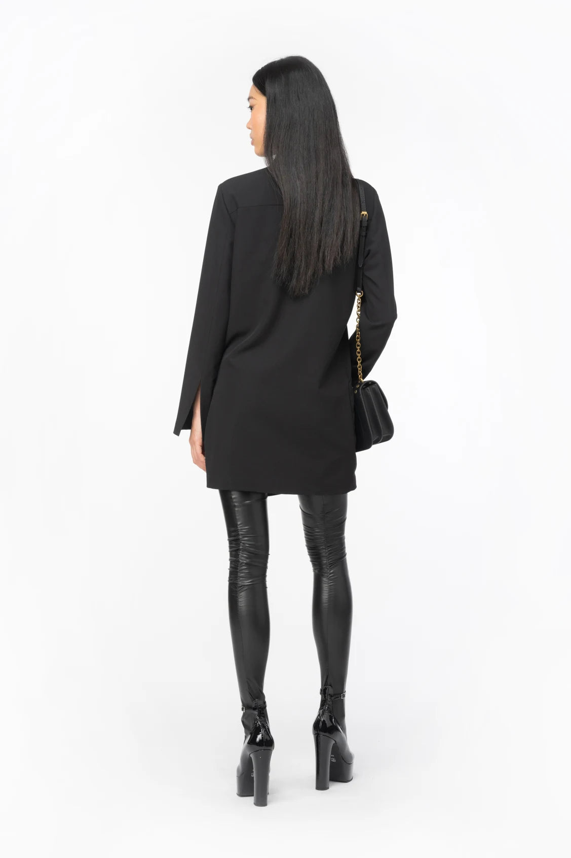 Mini Abito Fluido con Incrocio / Nero - Ideal Moda