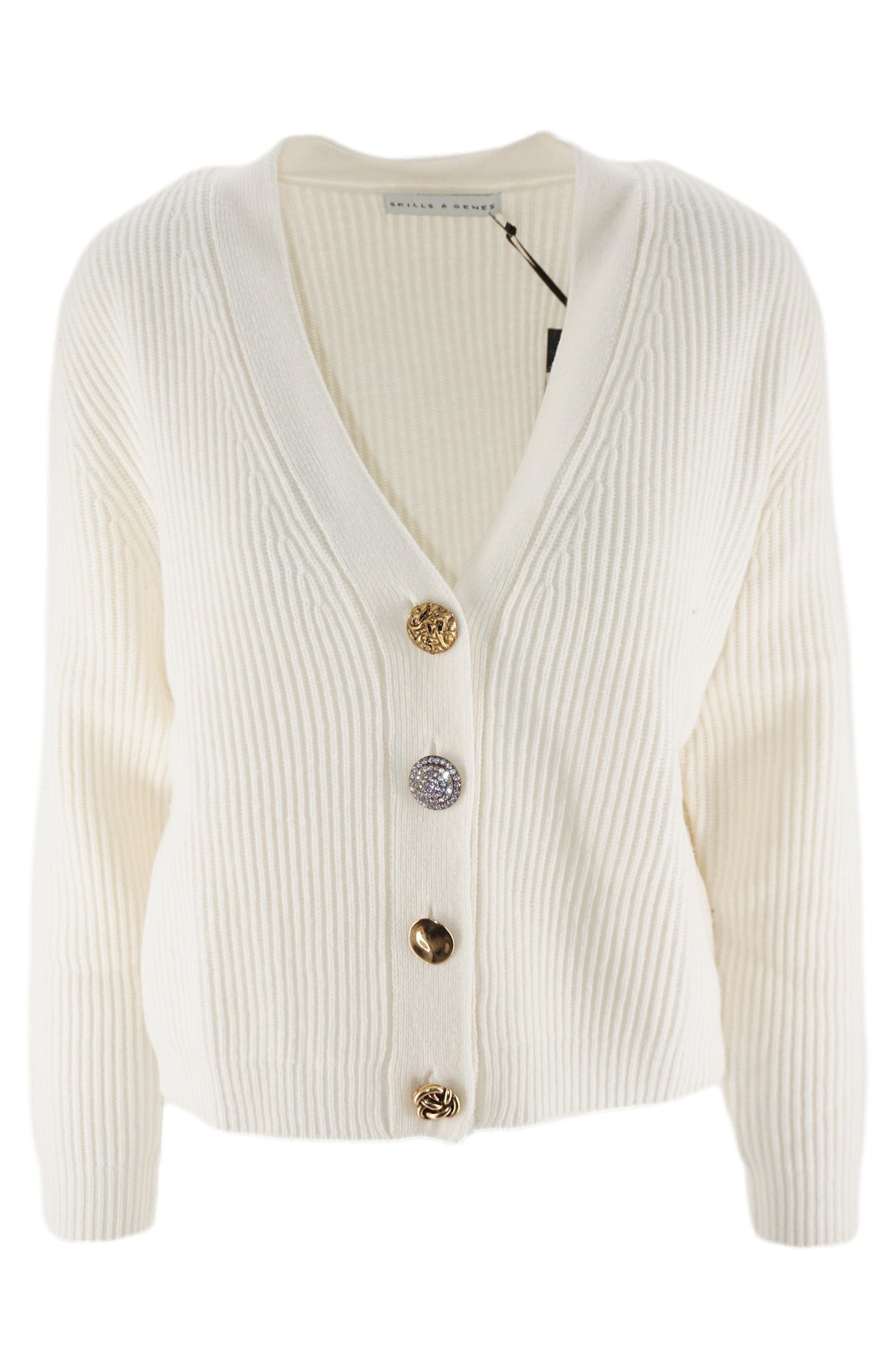 Maglione in maglia con bottoni sulle spalle Maglione in maglia con bottoni sulle spalle