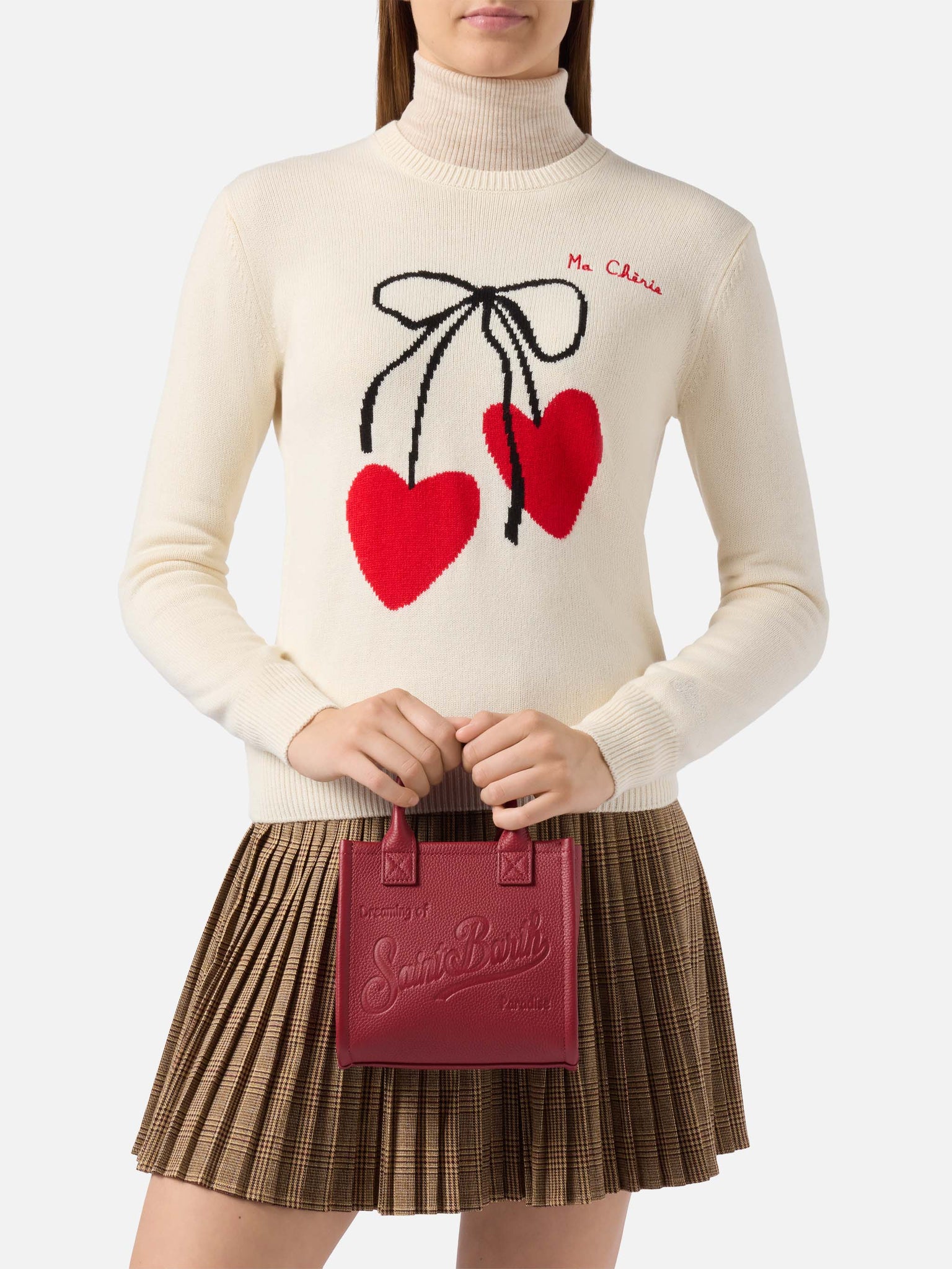 Borsa a Spalla Vanity Mini in Pelle / Bordeaux