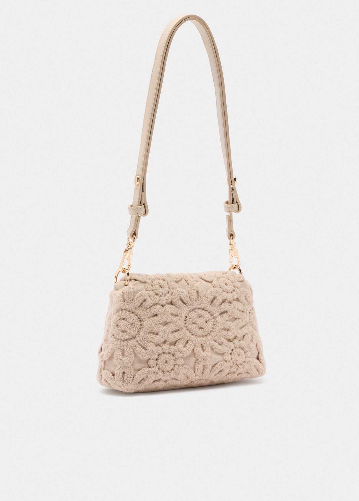 Borsa LaPuffy Piccola con Ricamo / Beige