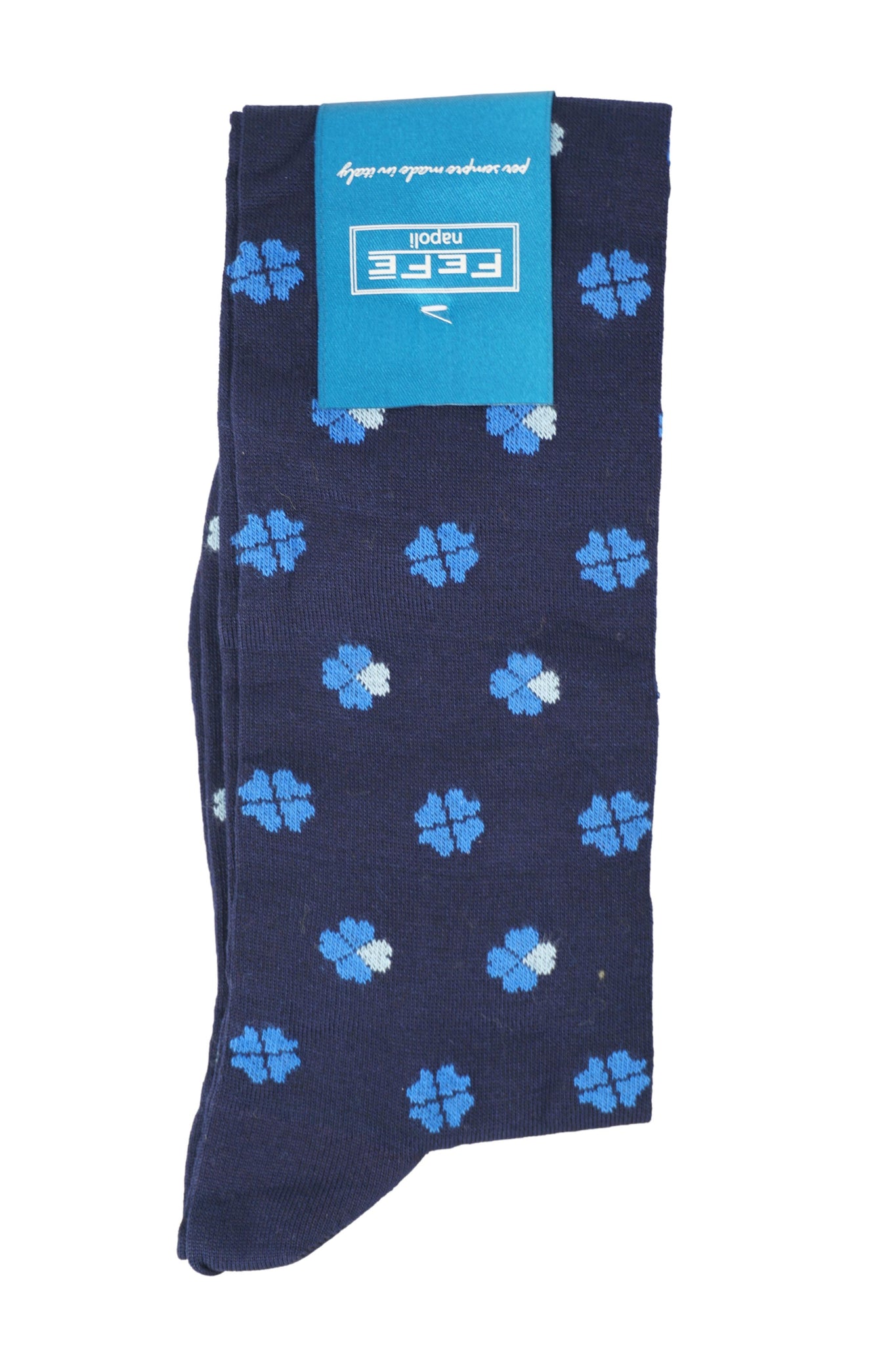 Calza Lunga con Fantasia / Blu - Ideal Moda