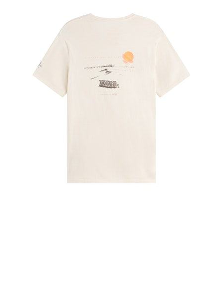 T-Shirt con Stampa sul Retro / Beige - Ideal Moda