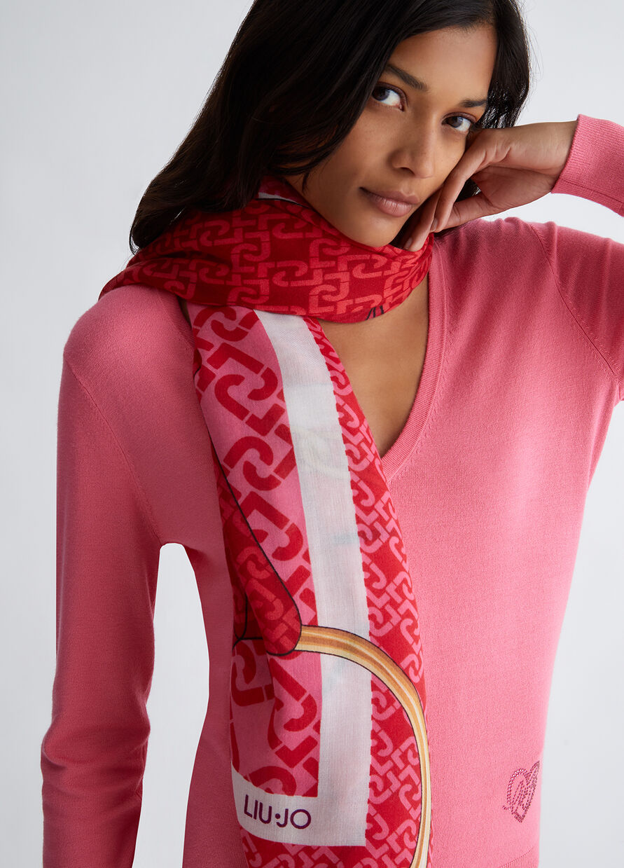 Foulard con Stampa / Rosa - Ideal Moda