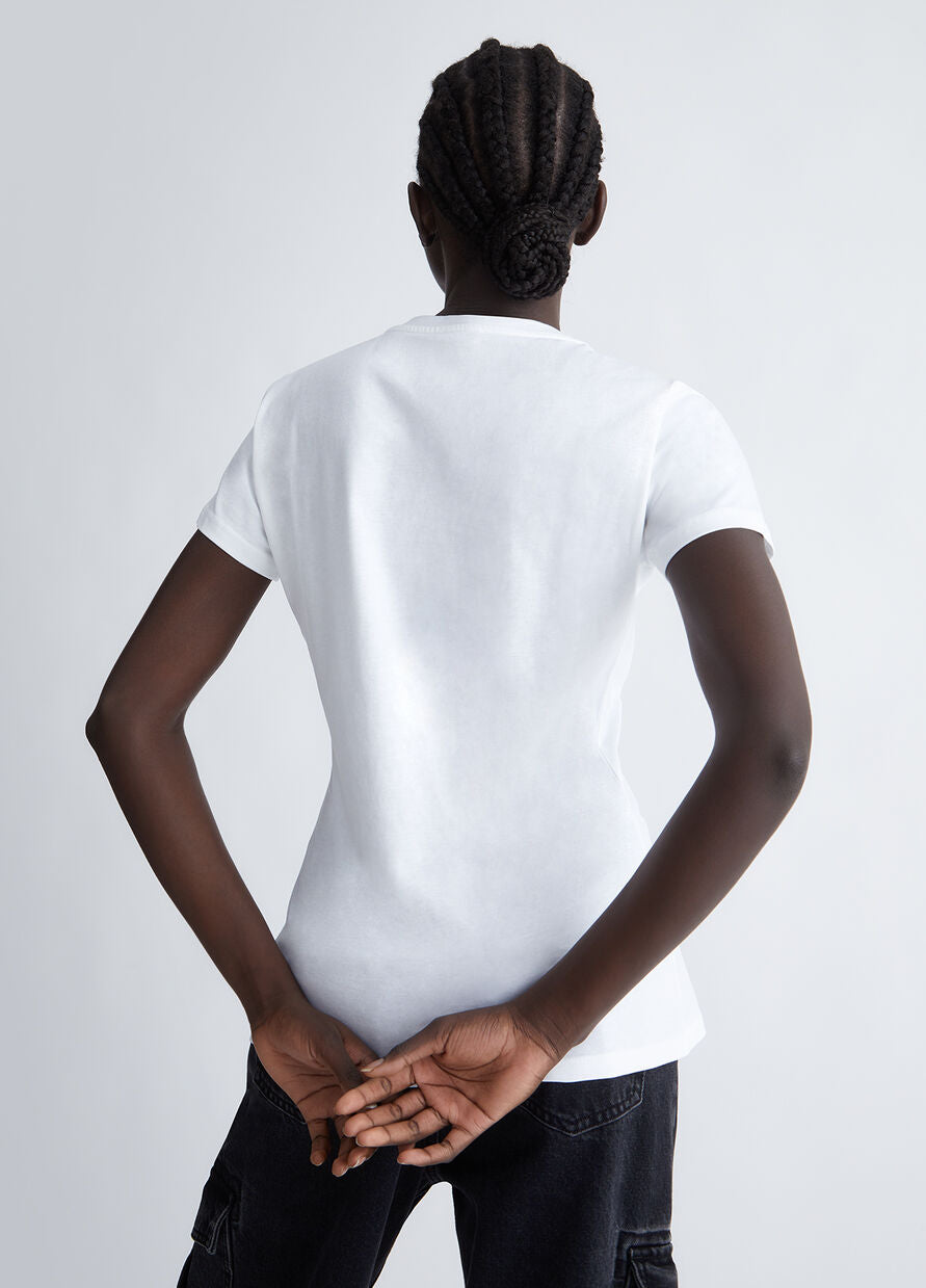 T-Shirt con Logo Frontale / Bianco - Ideal Moda