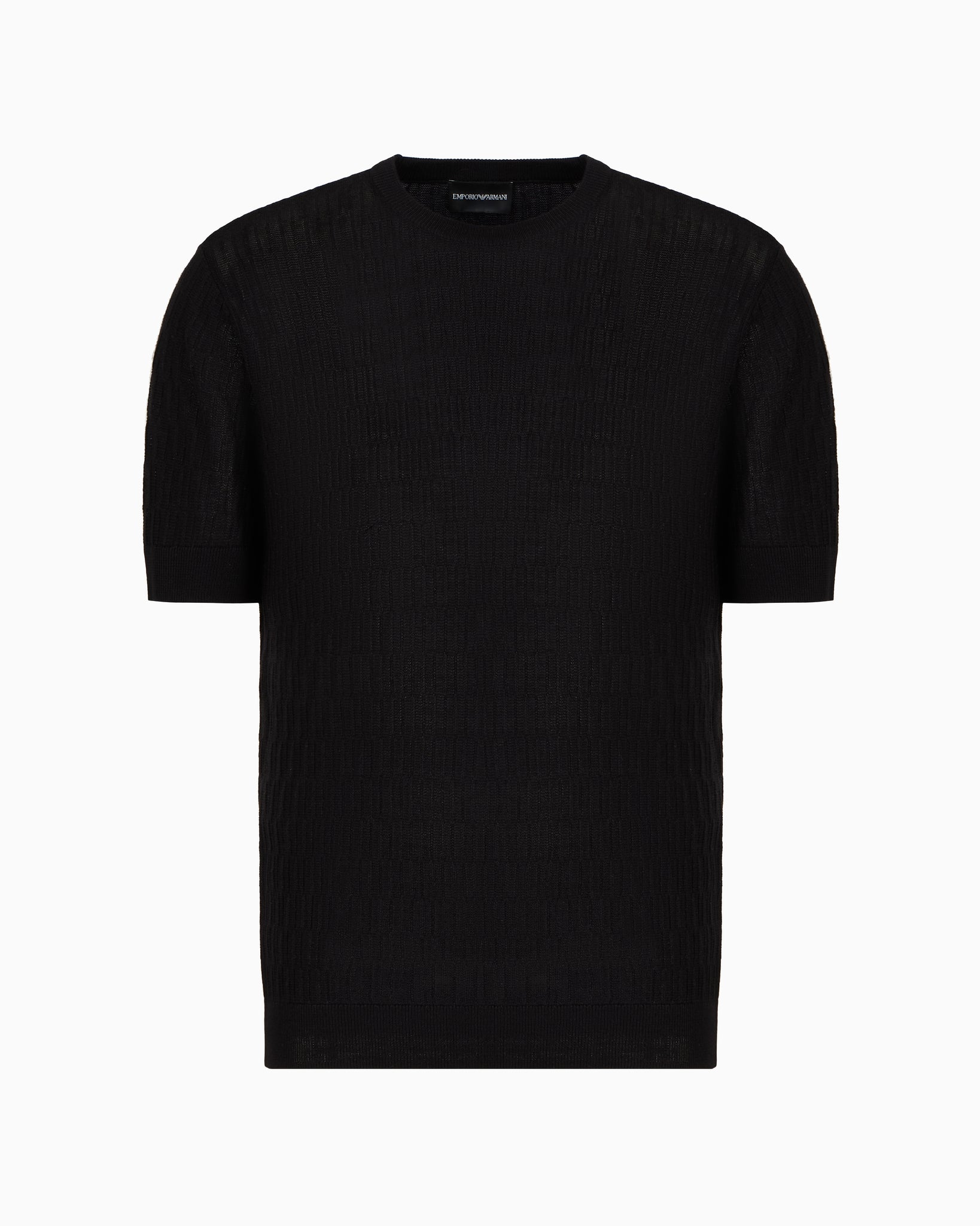 T-Shirt in Maglia Punto Operato / Nero - Ideal Moda