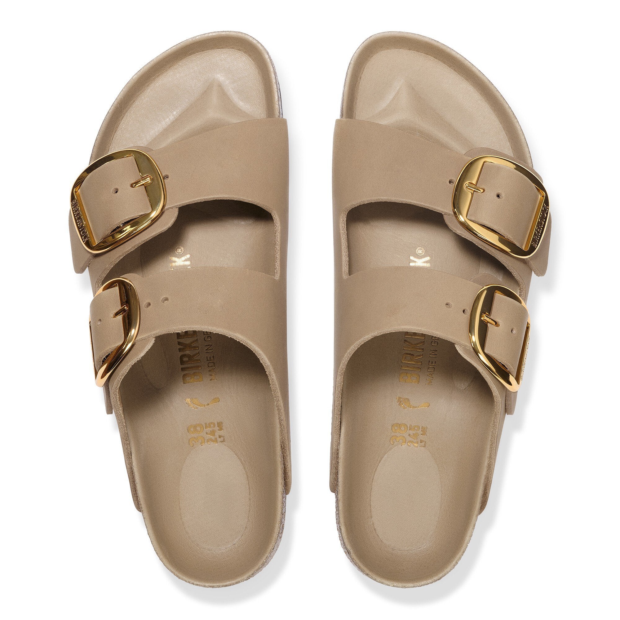 Sandalo Arizona Big Buckle Tabacco Brown / Beige