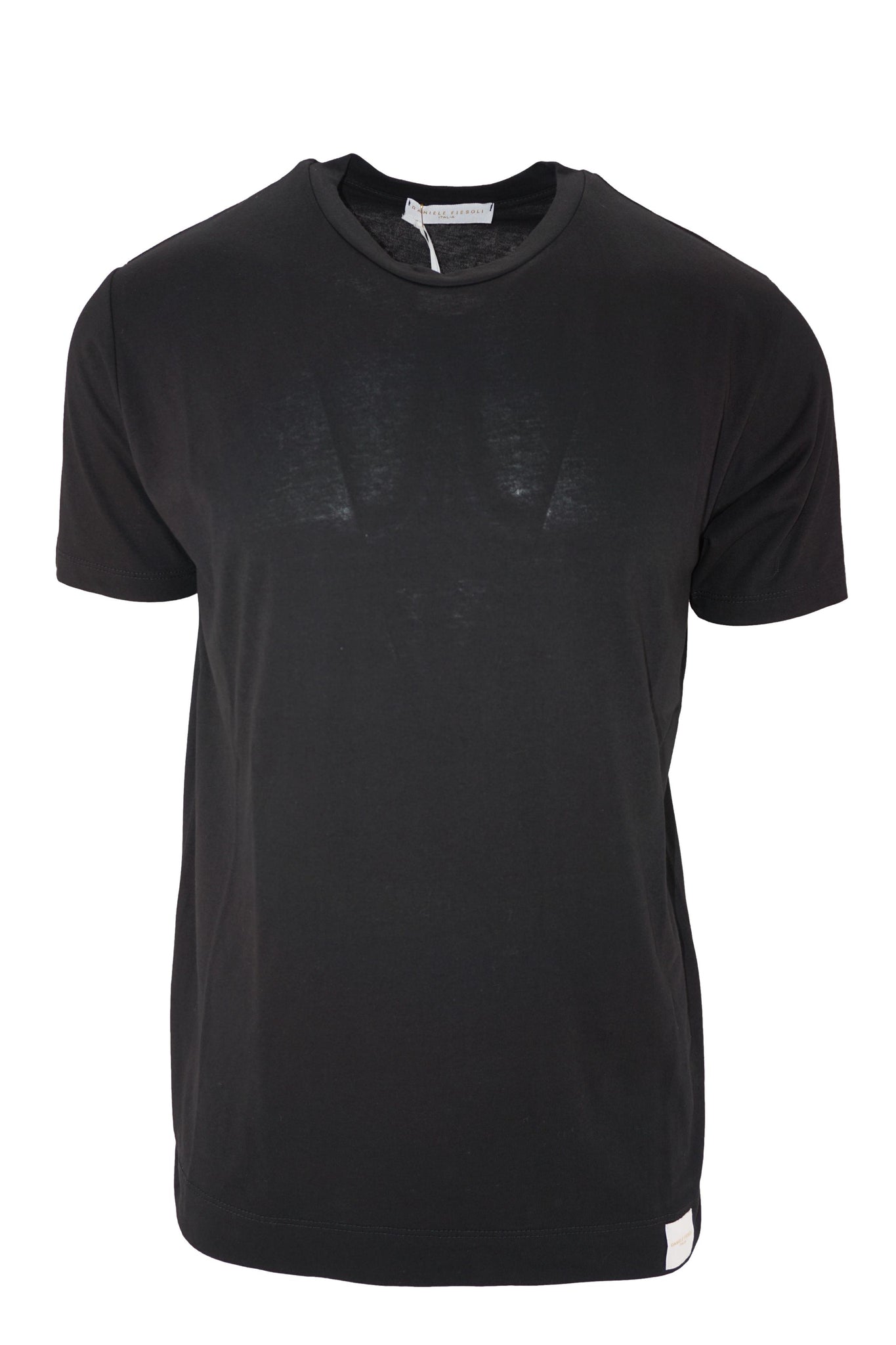 T-Shirt Girocollo in Cotone / Nero - Ideal Moda