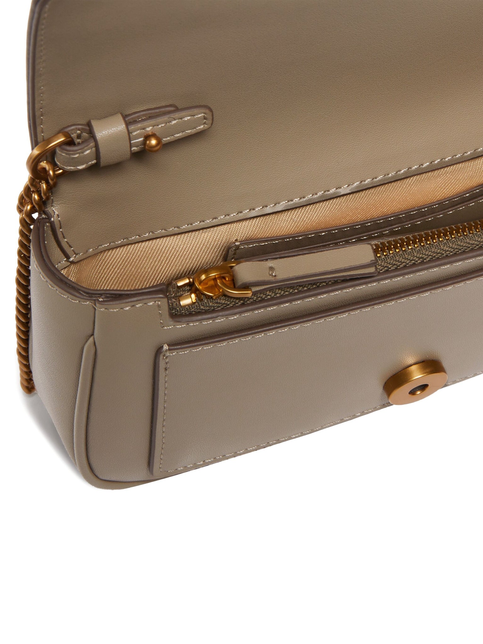 Borsa Pochette a Tracolla Piccola in Pelle / Tortora - Ideal Moda