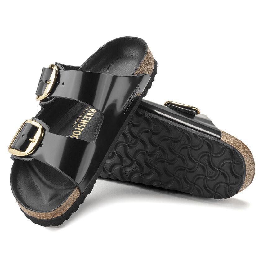 Sandalo Arizona Big Buckle in Pelle Vernice / Nero - Ideal Moda