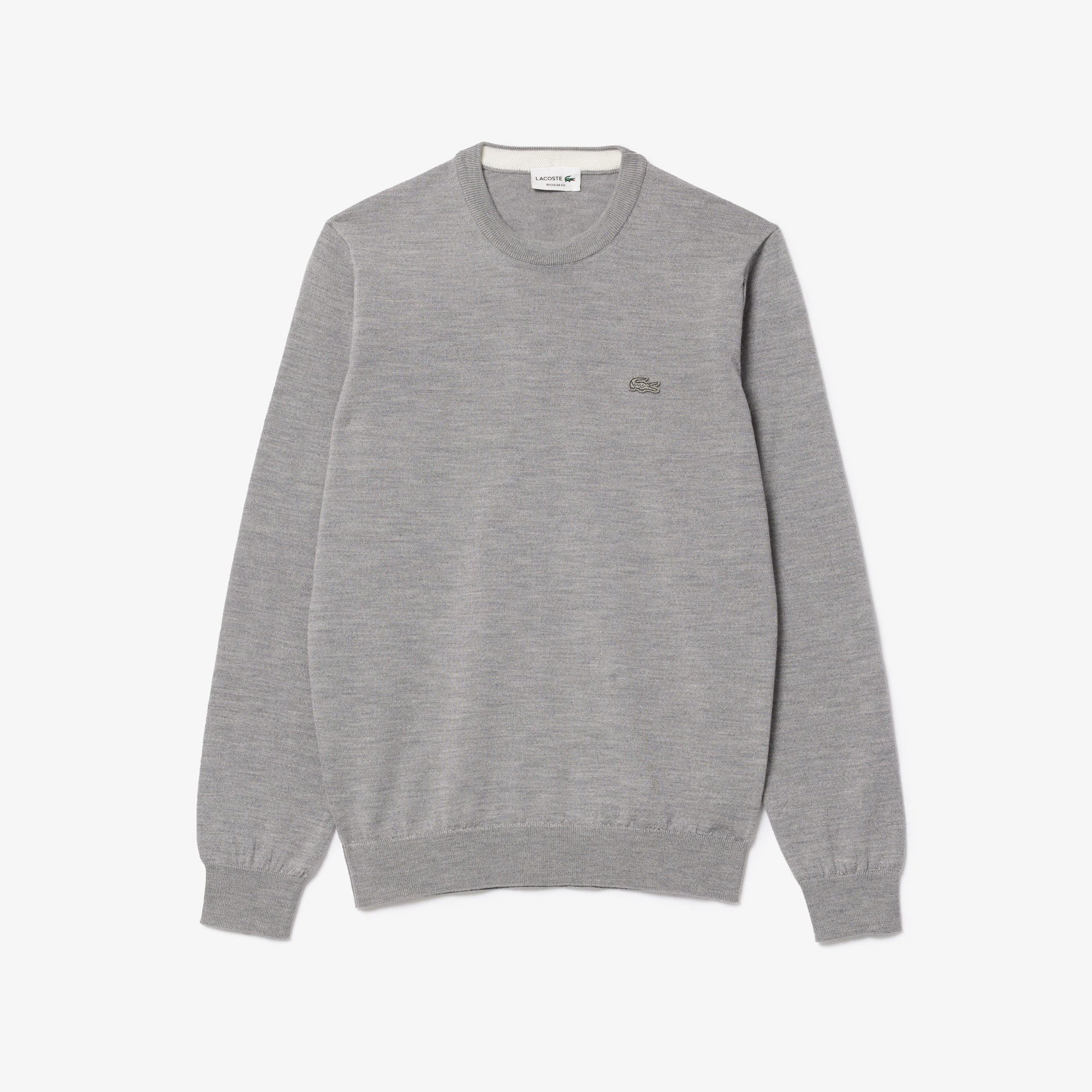 Pullover in Lana Merino con Collo Rotondo / Grigio - Ideal Moda