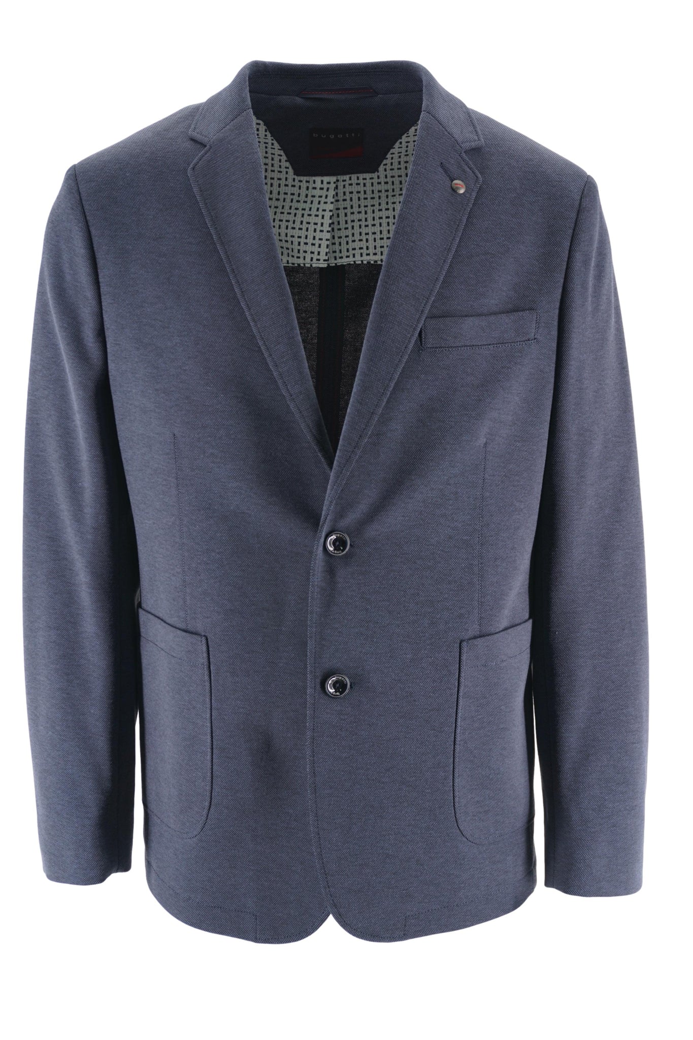 Giacca in Fantasia in Misto Cotone Taglie 62-64 / Blu - Ideal Moda