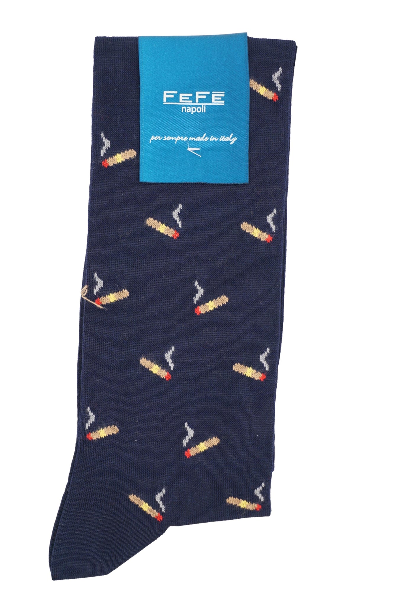 Calza Lunga con Fantasia / Blu - Ideal Moda