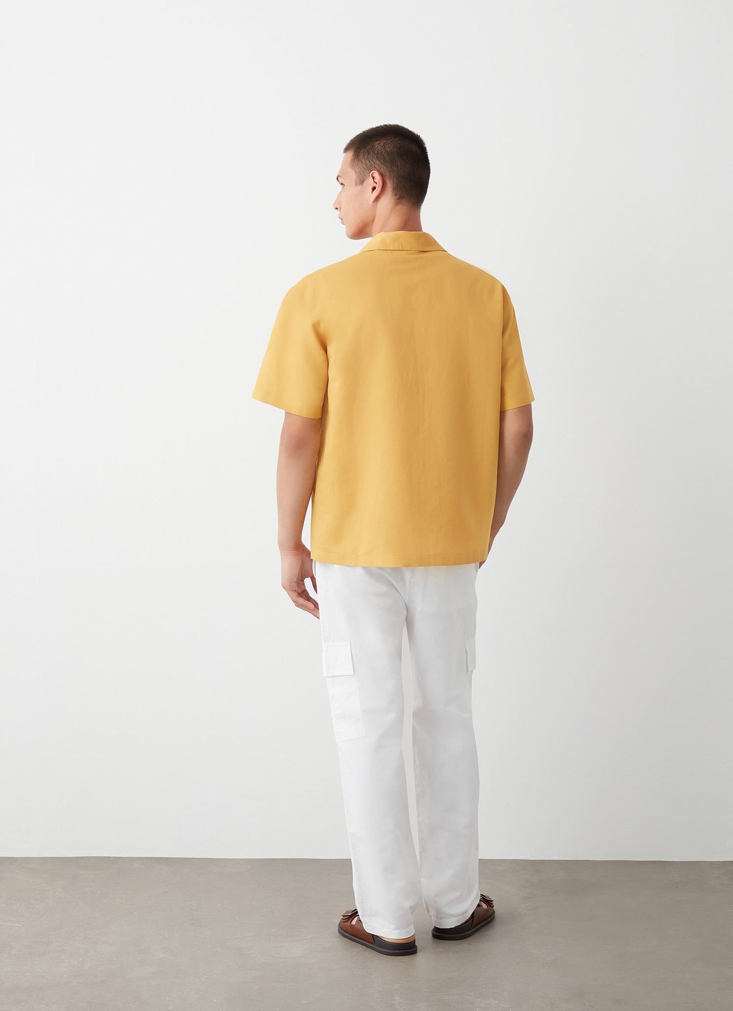 Camicia in Misto Lino / Giallo - Ideal Moda