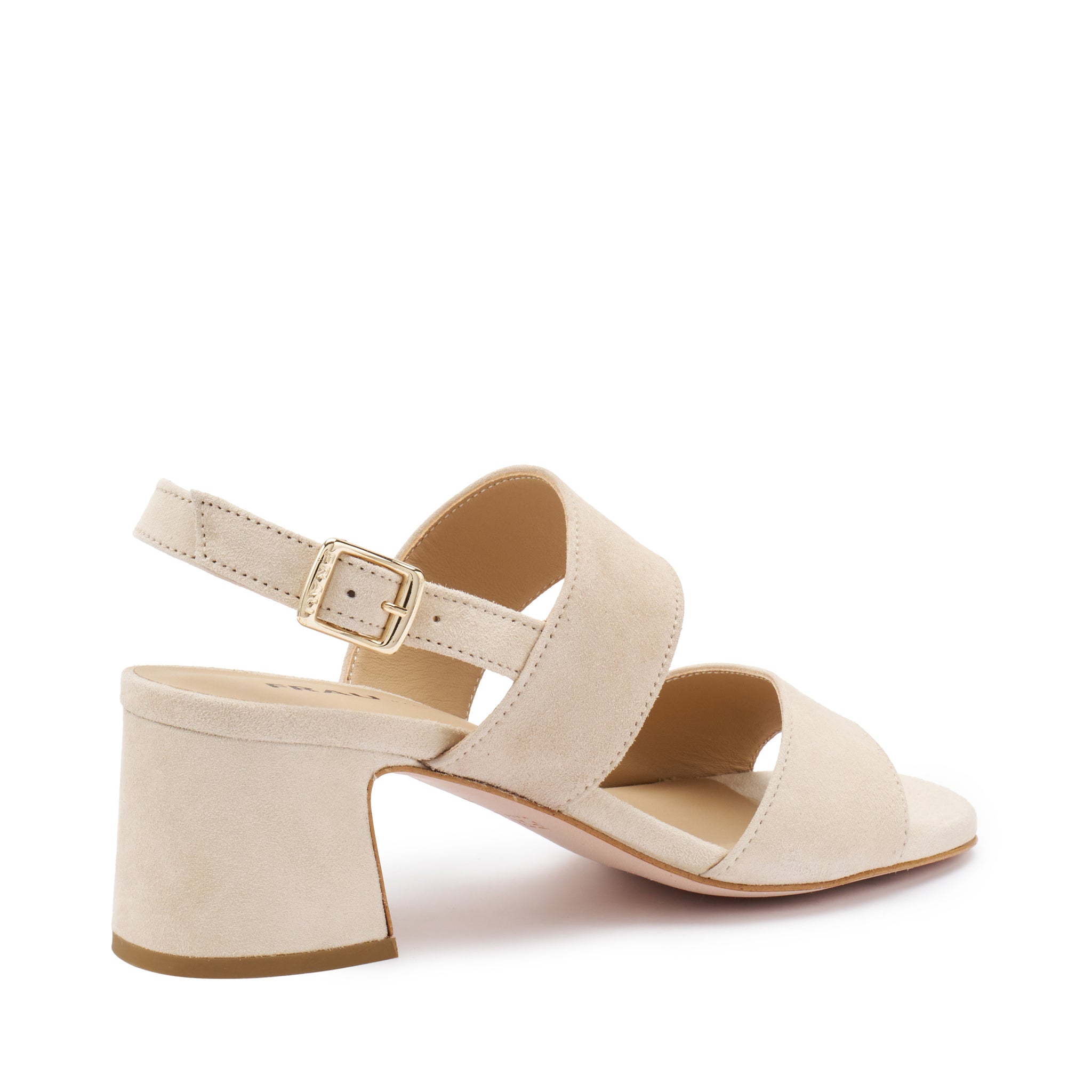 Sandalo con Tacco in Pelle Scamosciata / Beige - Ideal Moda