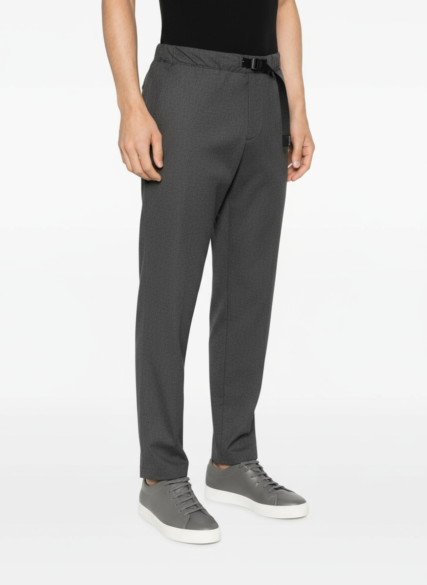 Pantalone con Fibbia e Coulisse / Nero - Ideal Moda
