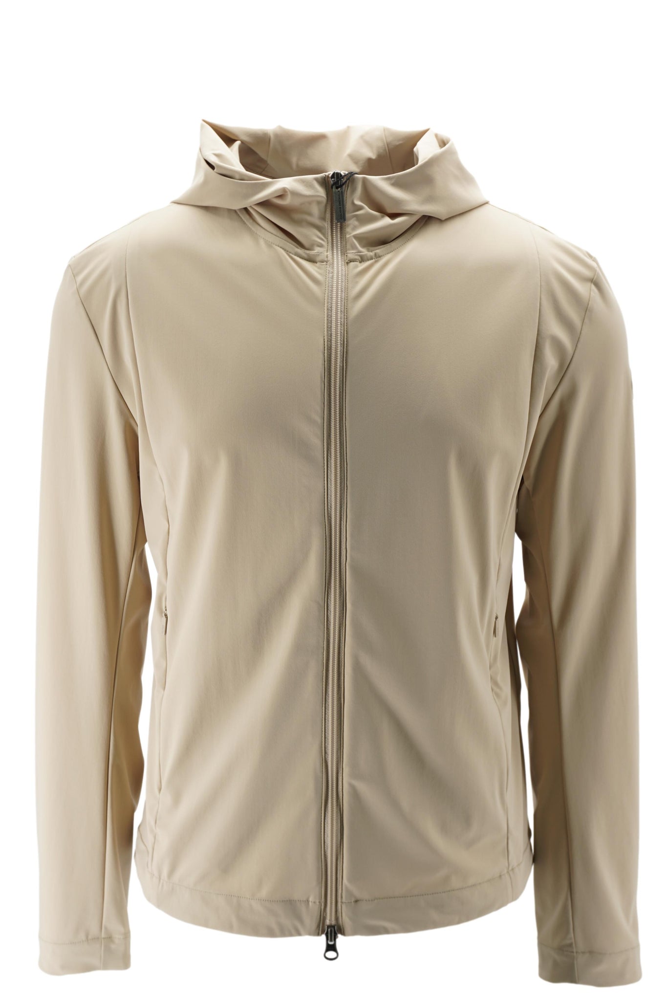 Giubbino Elasticizzato con Cappuccio / Beige - Ideal Moda