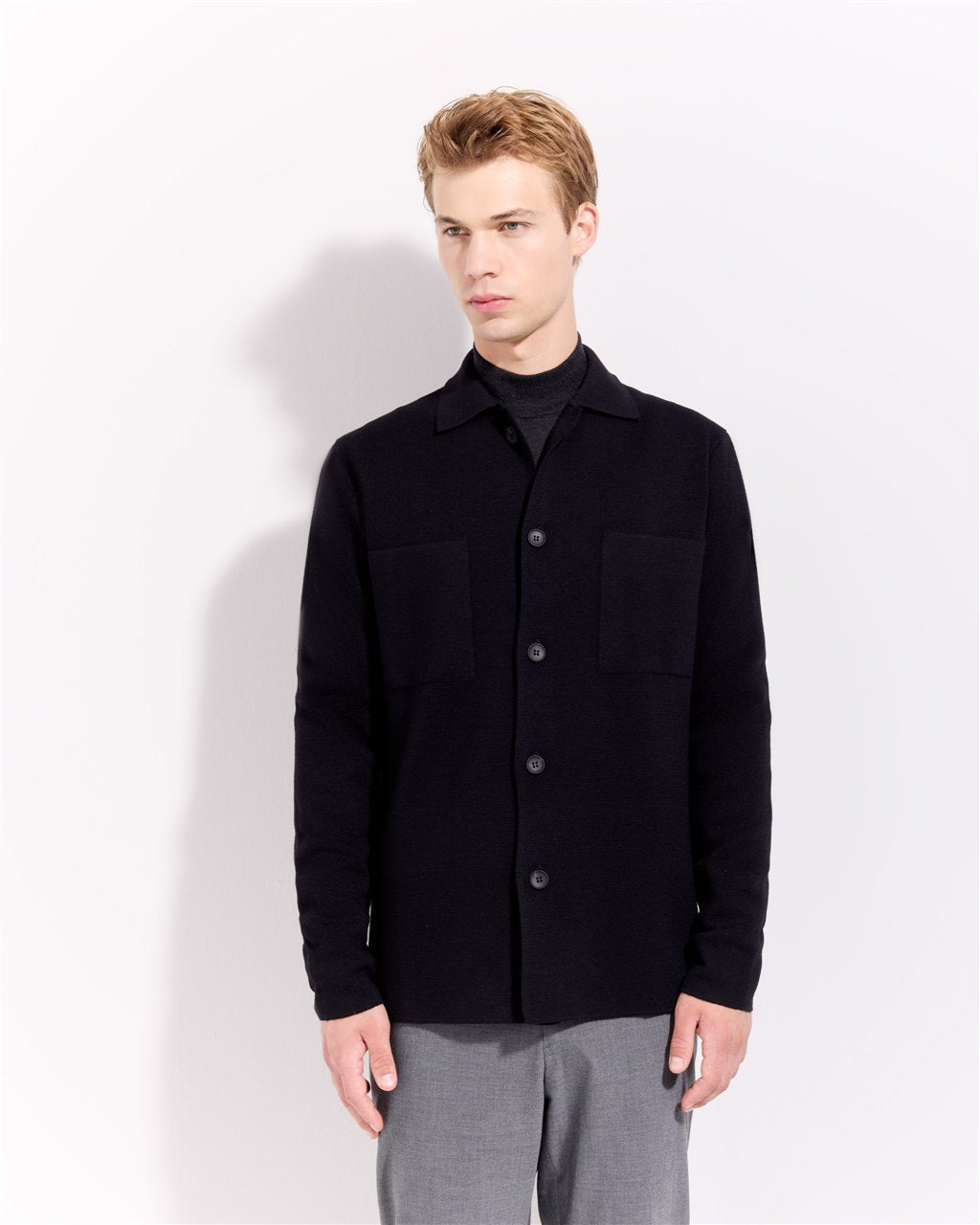 Overshirt in Punto Milano / Nero