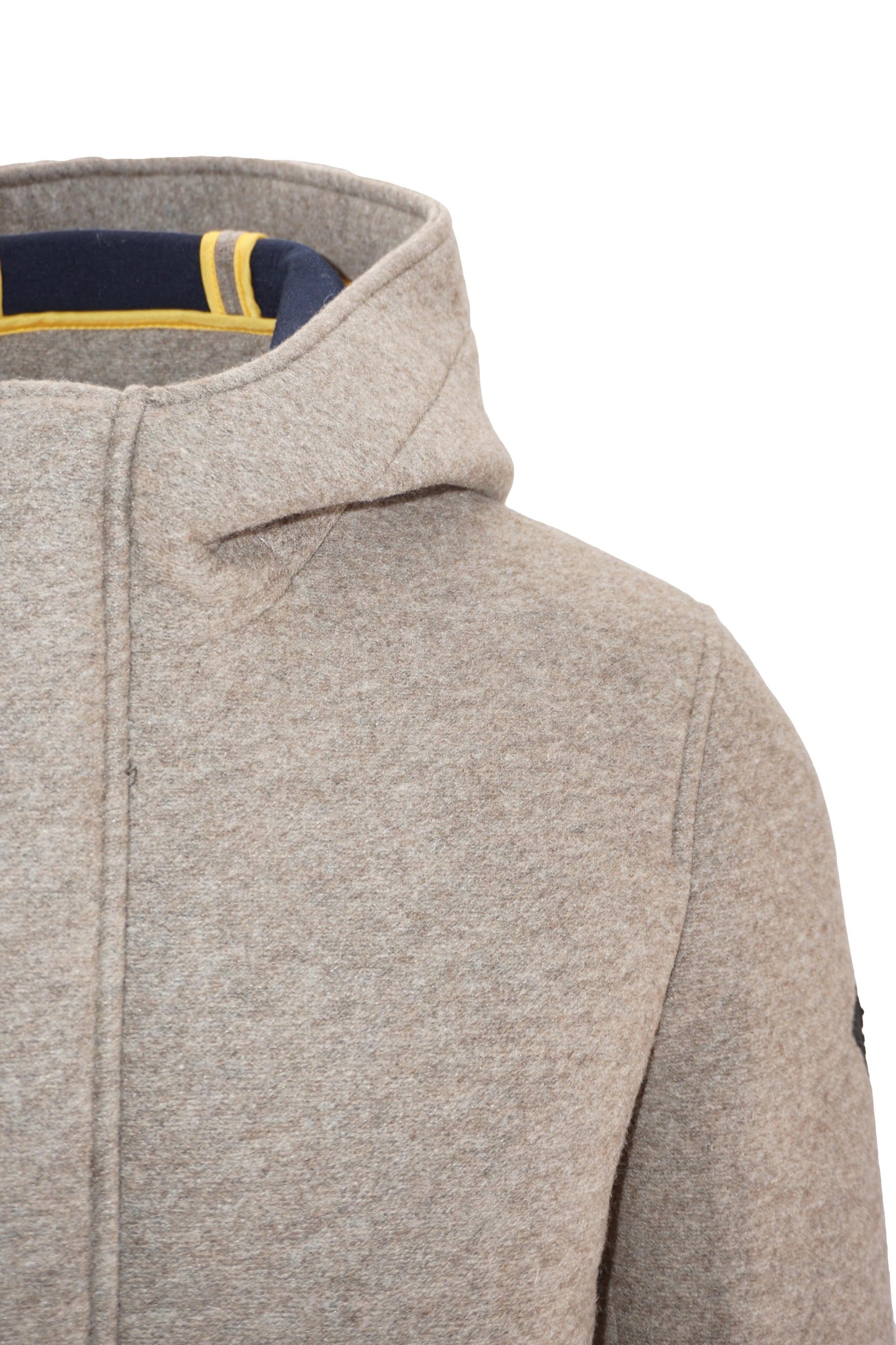 Cappotto in Lana con Cappuccio / Beige - Ideal Moda