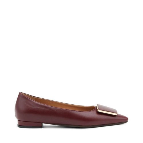 Ballerina in Pelle / Bordeaux - Ideal Moda