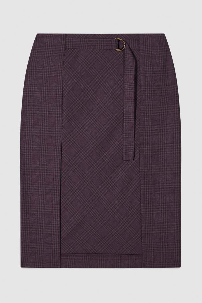 Gonna Midi con Fantasia / Bordeaux - Ideal Moda