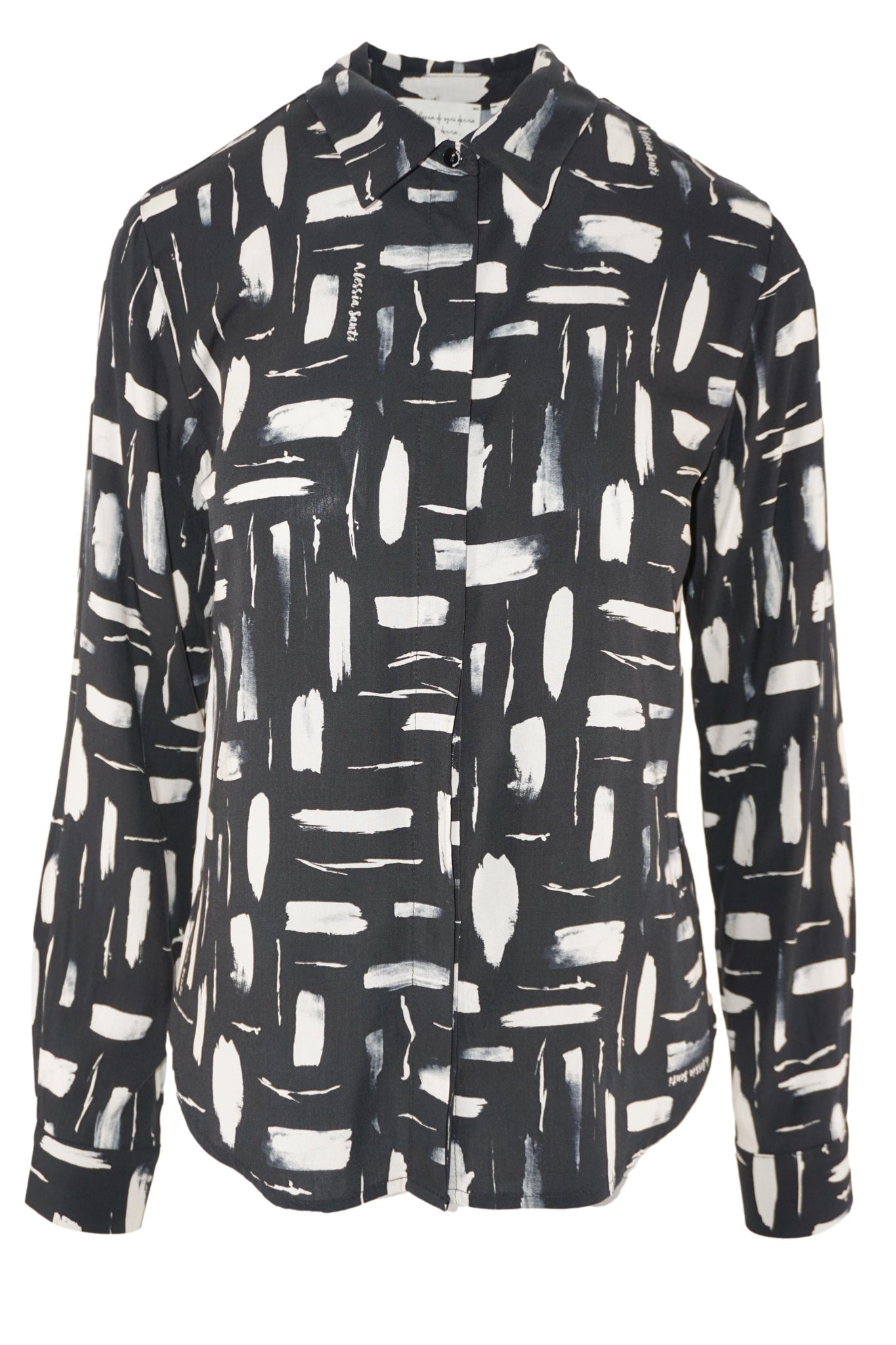 Camicia in Viscosa con Fantasia / Nero - Ideal Moda