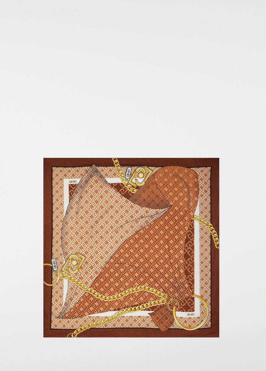 Foulard con Stampa / Beige - Ideal Moda