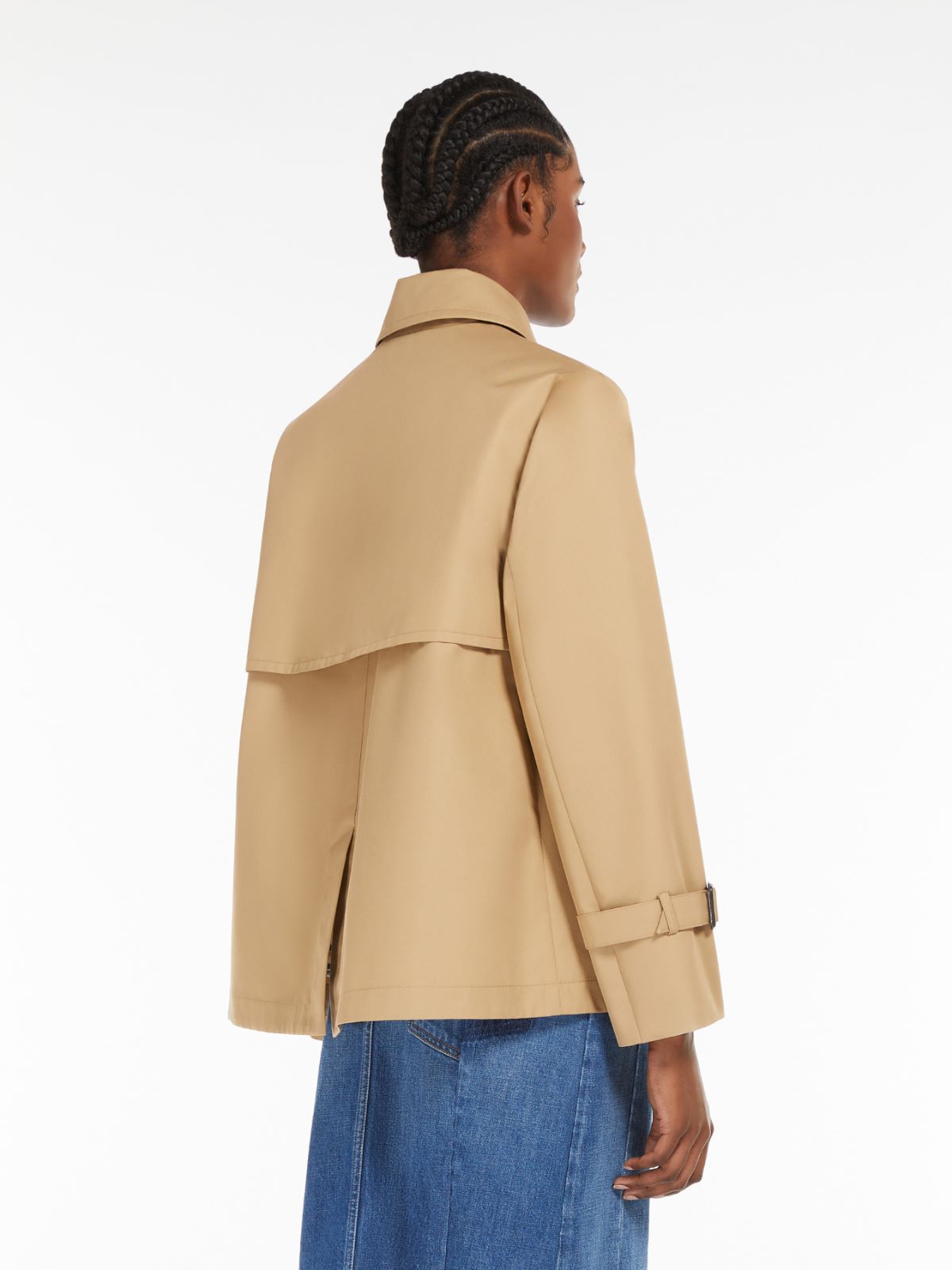 Trench Corto in Gabardina / Beige - Ideal Moda