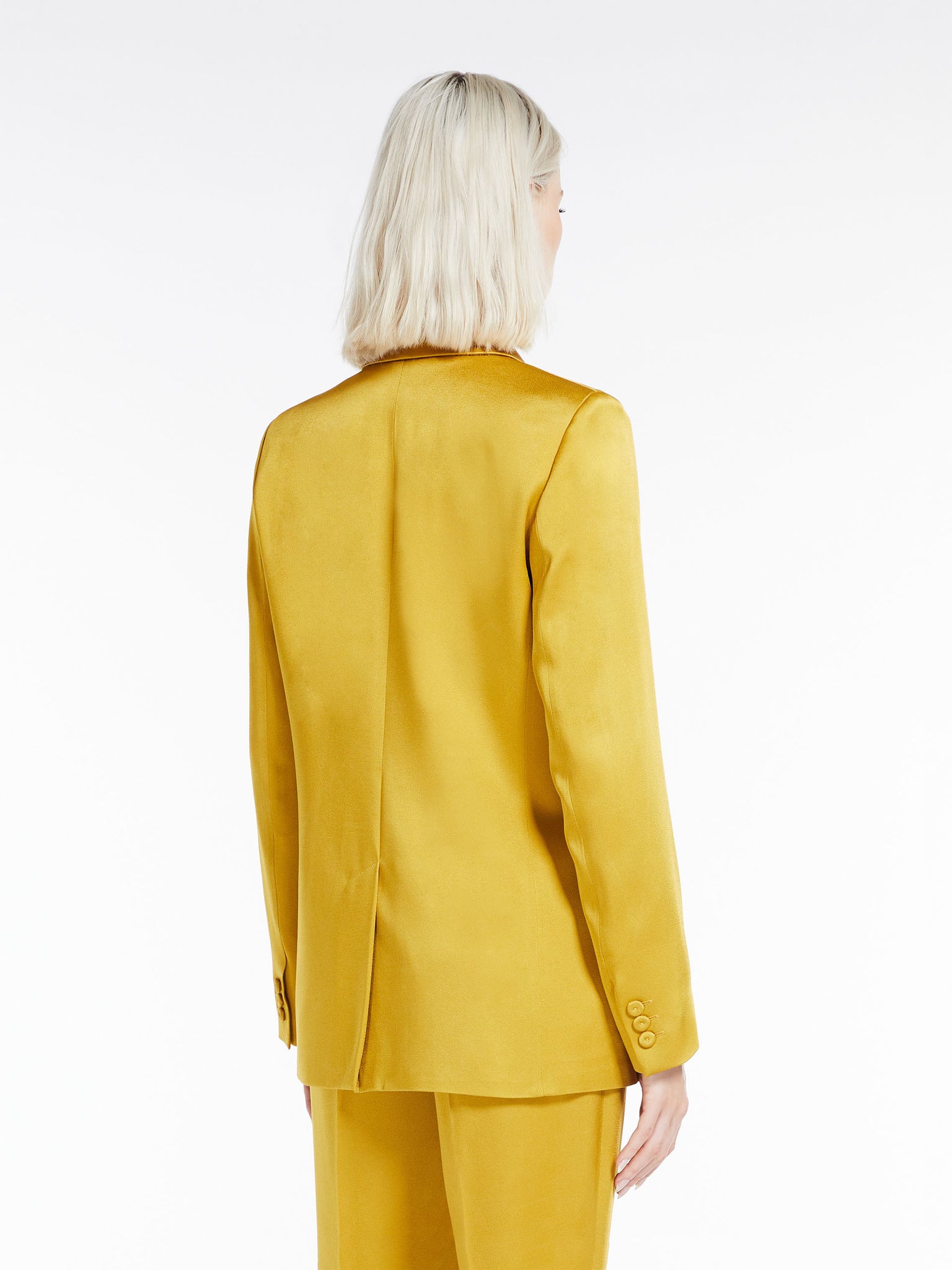 Blazer Monopetto in Enver Satin / Giallo - Ideal Moda