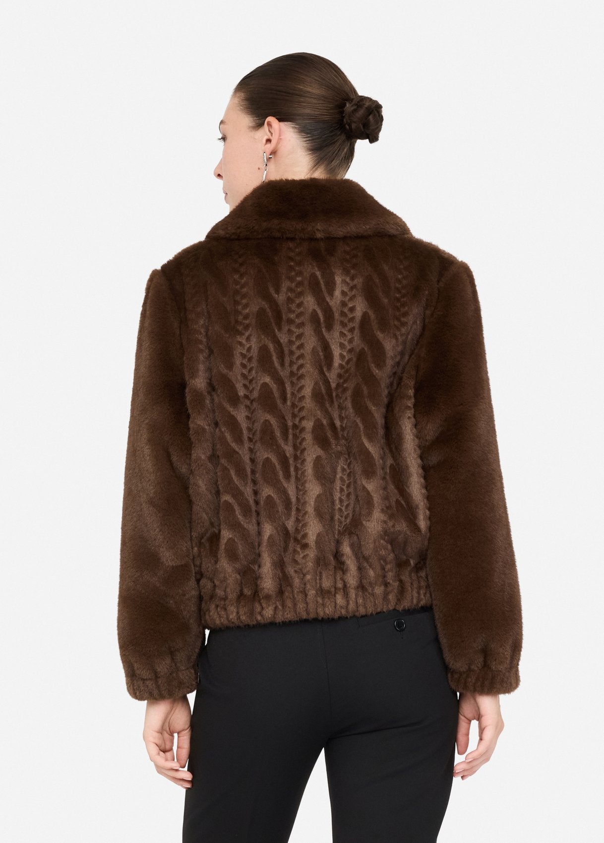 Bomber in Teddy con Trecce / Marrone
