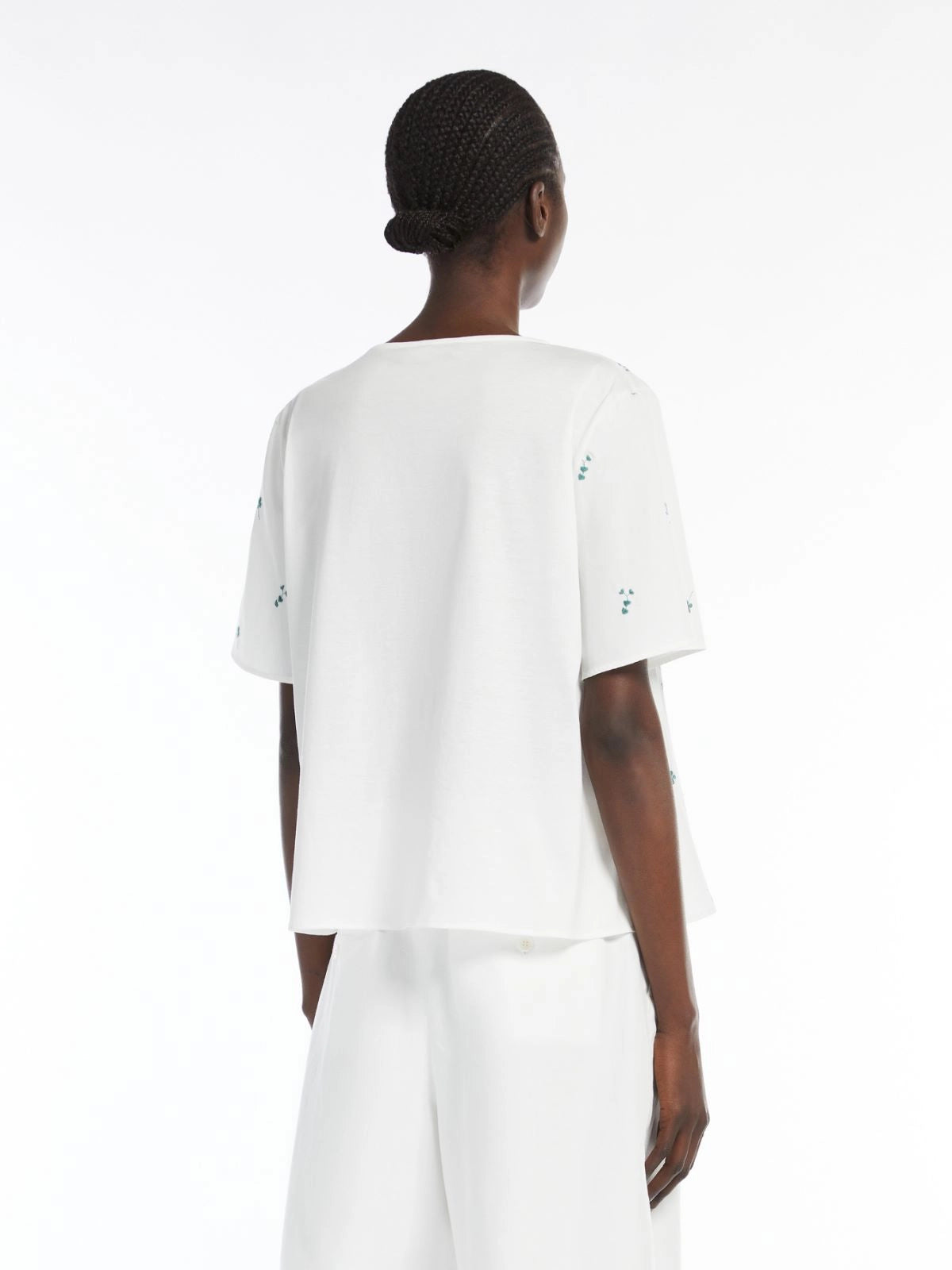 Top in Popeline di Cotone / Bianco