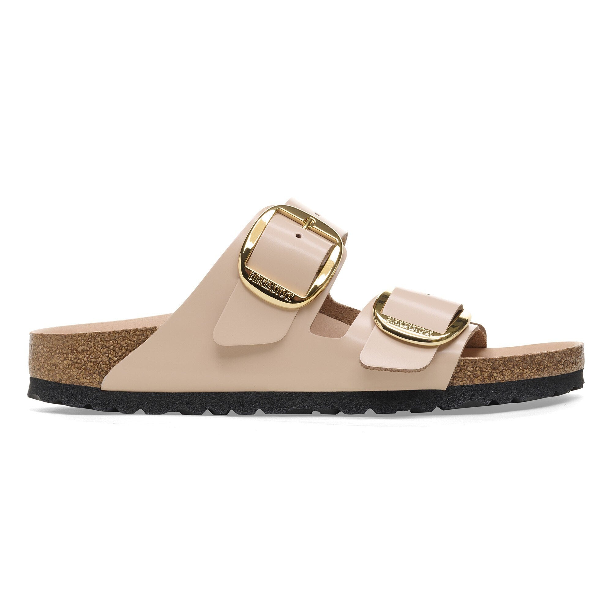 Sandalo Arizona Big Buckle in Pelle Vernice / Beige - Ideal Moda