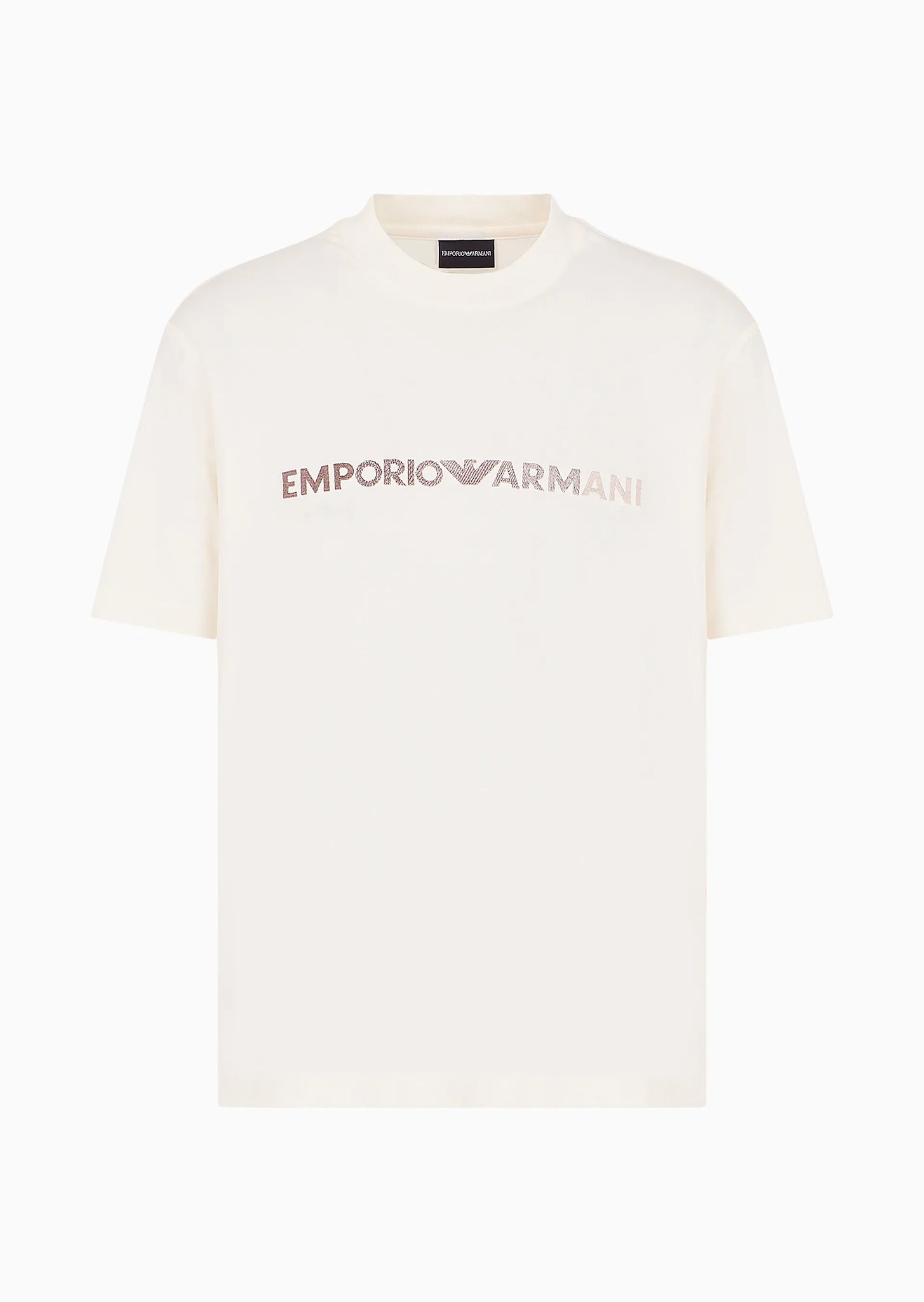 T-Shirt in Jersey Pima con Ricamo Logo / Bianco - Ideal Moda