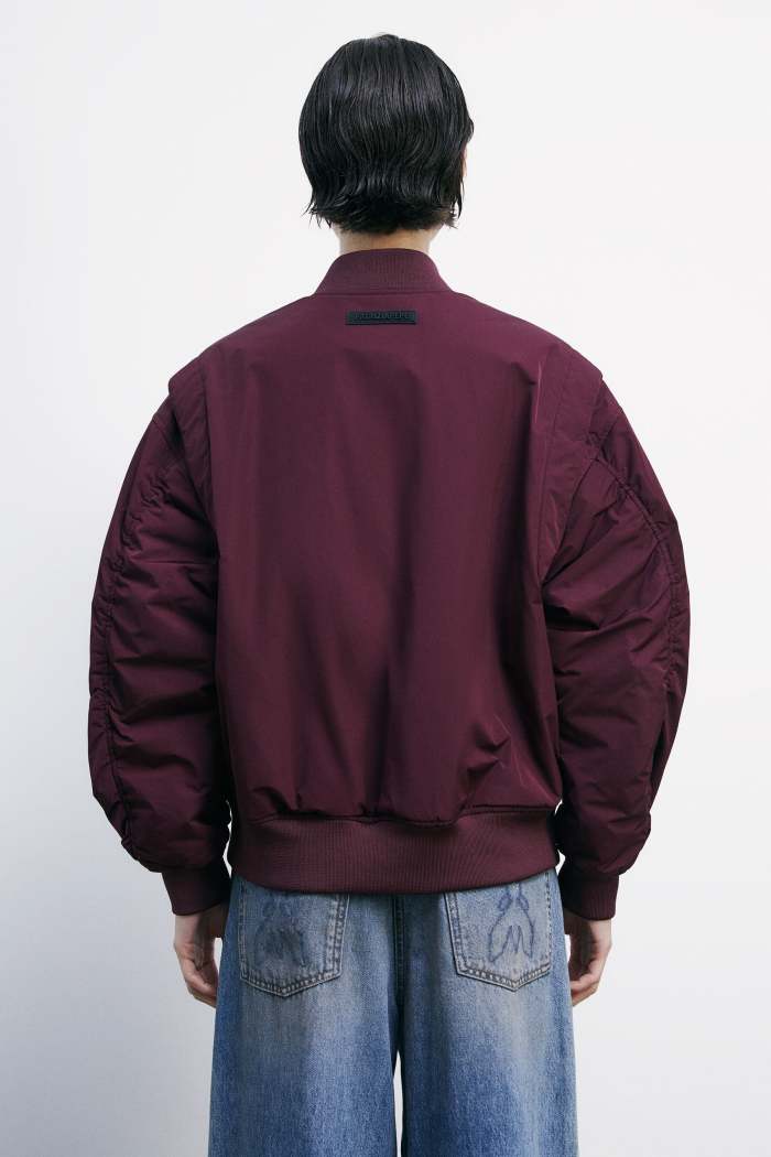 Bomber Over con Maniche / Bordeaux