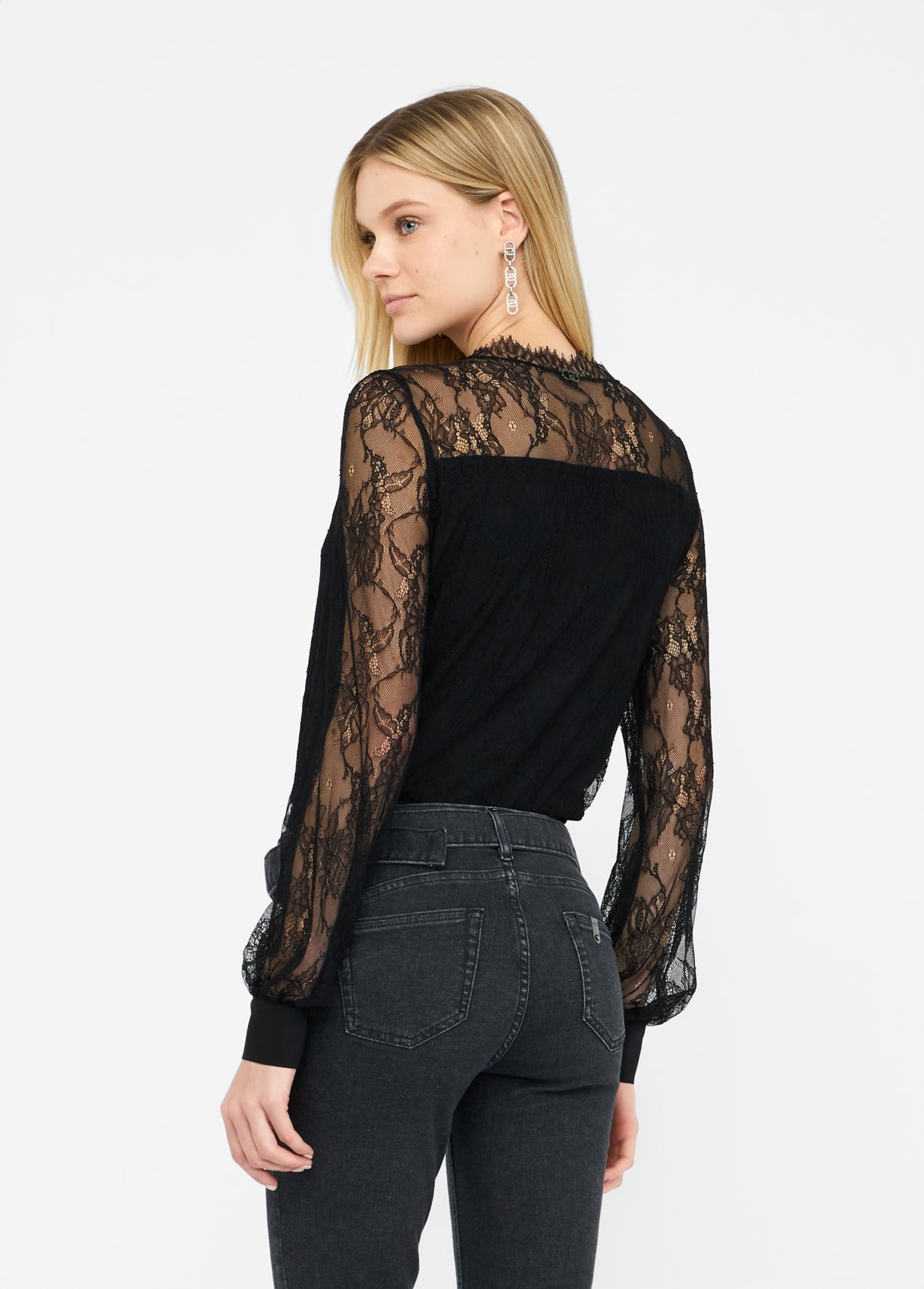 Top Body in Pizzo / Nero