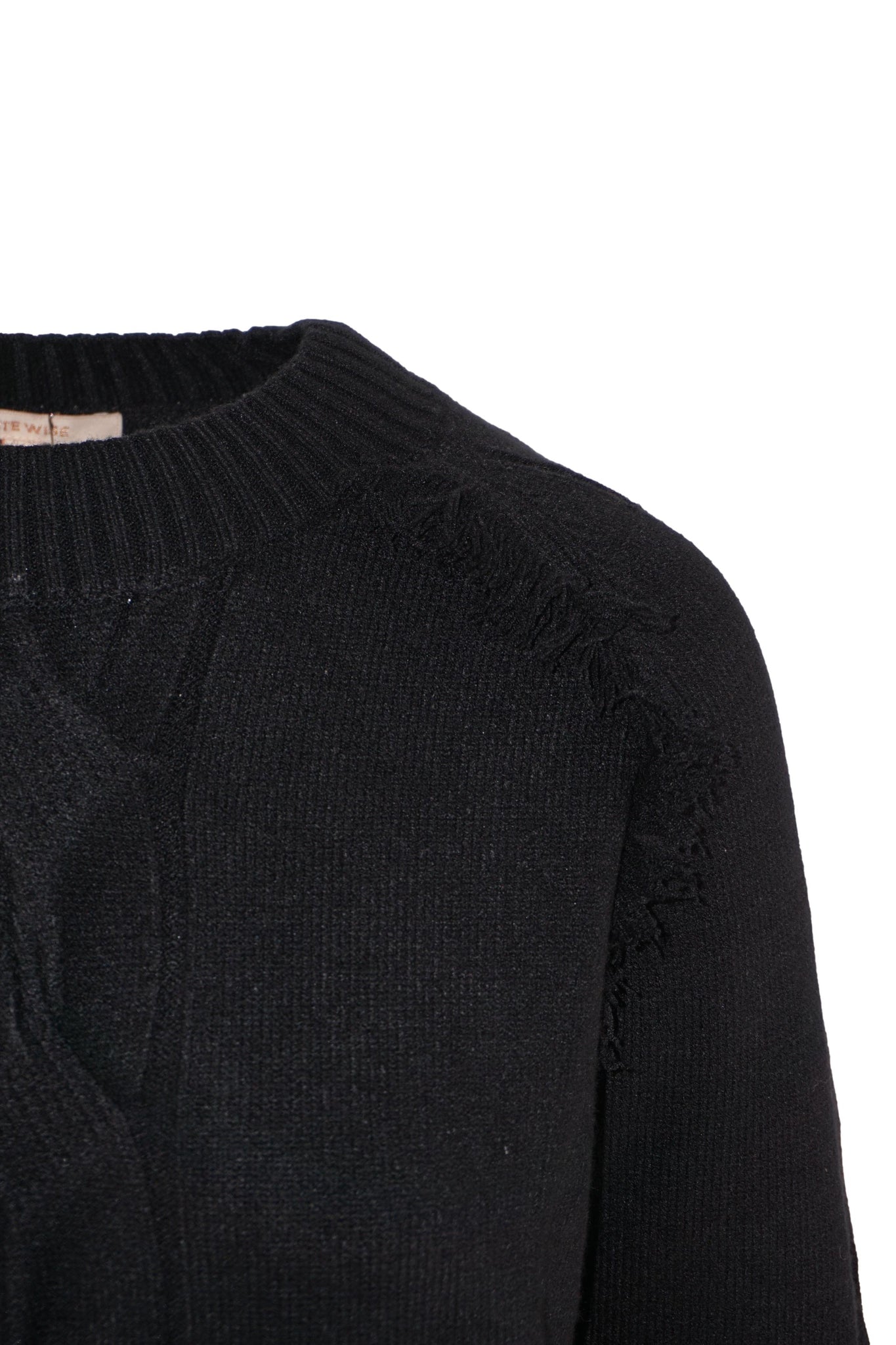 Maglia con Dettaglio Frontale / Nero - Ideal Moda