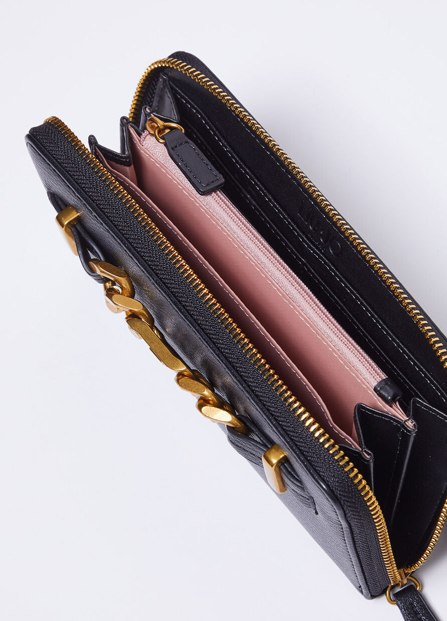 Portafoglio con Catena Gioiello / Nero - Ideal Moda