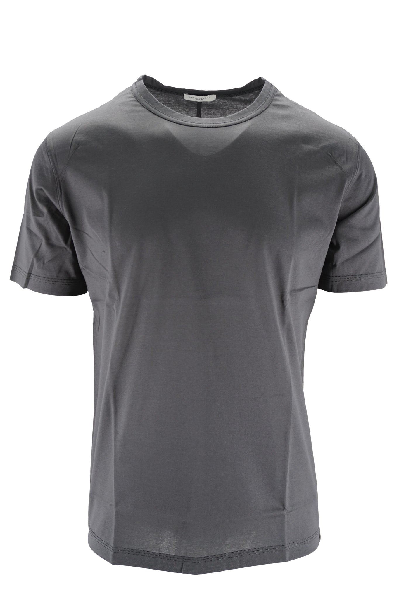 T-Shirt in Jersey Lucido di Cotone / Grigio - Ideal Moda