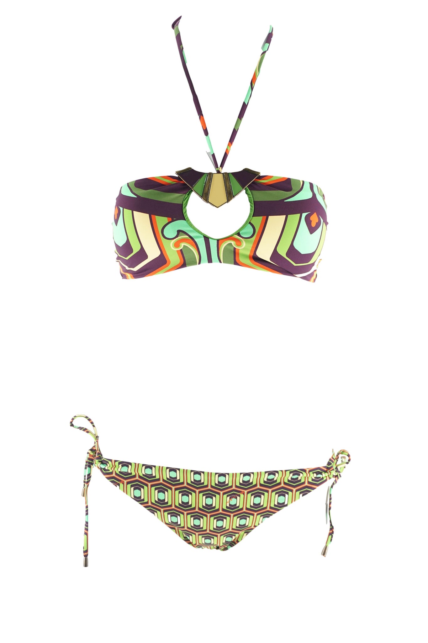 Bikini con Fascia e Applicazione / Verde - Ideal Moda