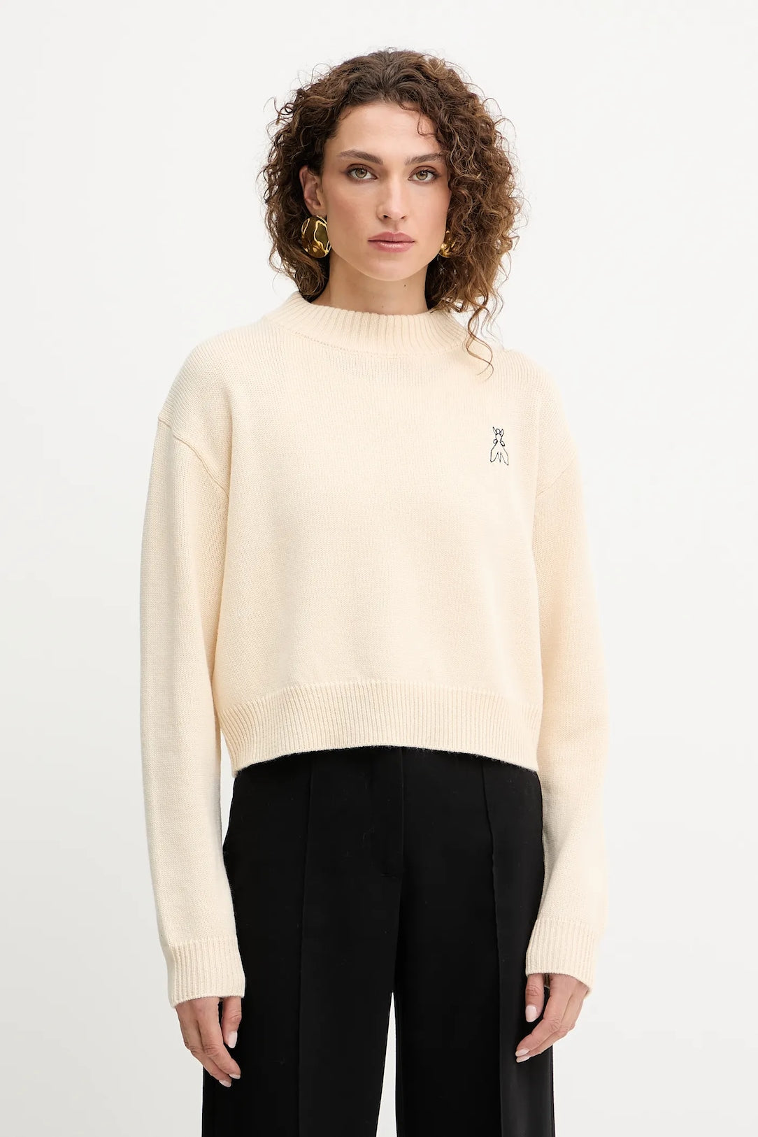 Maglia in Lana con Logo / Avorio
