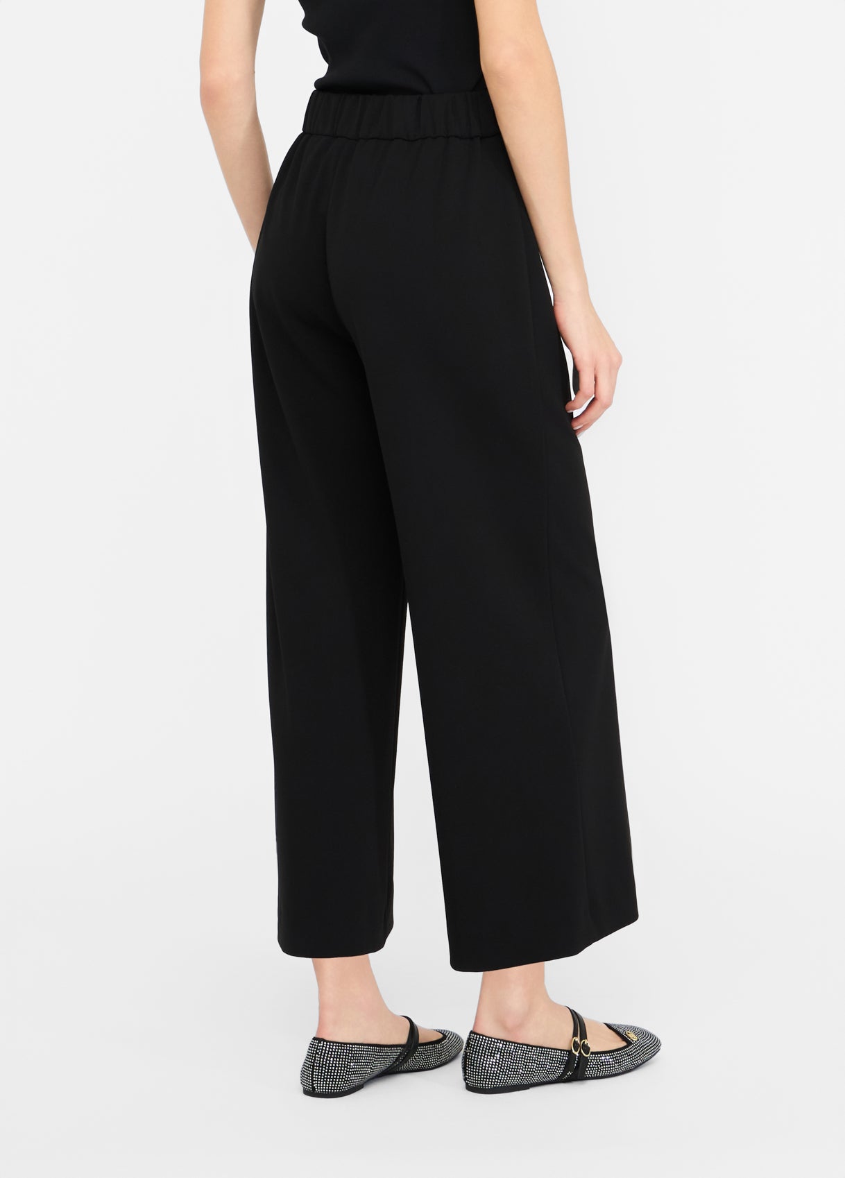 Pantalone Cropped con Cintura / Nero