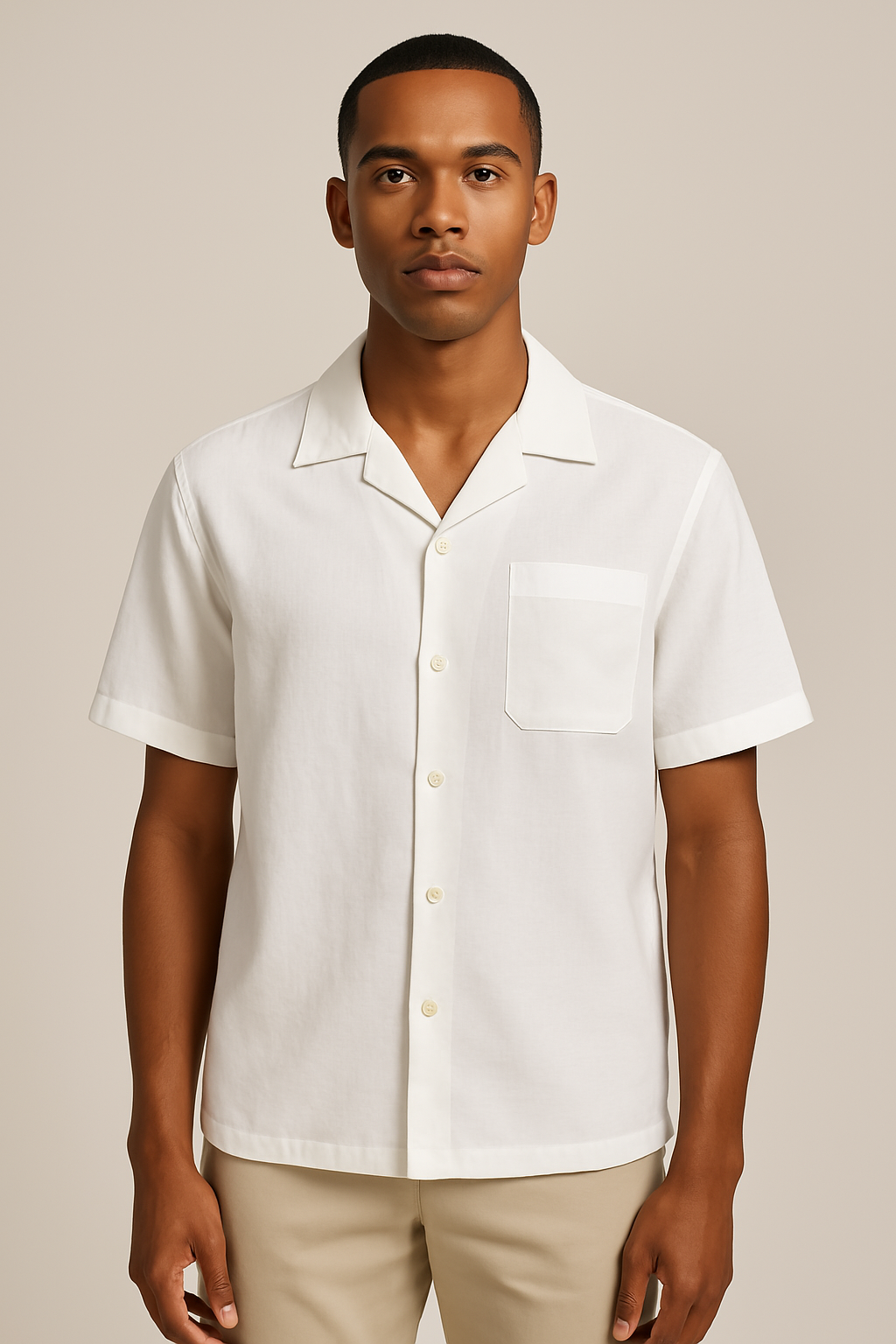 Camicia in Misto Lino / Bianco - Ideal Moda