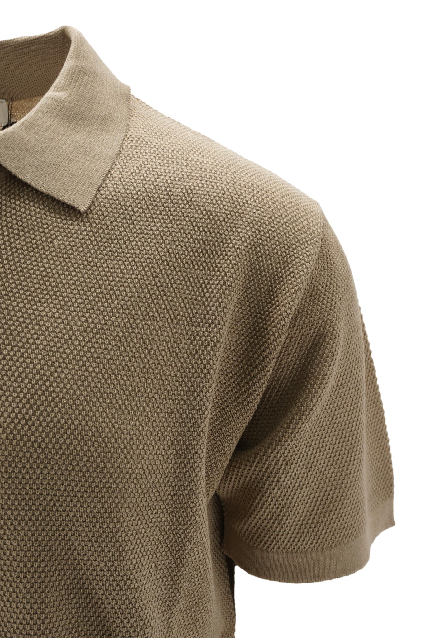 Polo in Seta con Tramatura / Beige - Ideal Moda