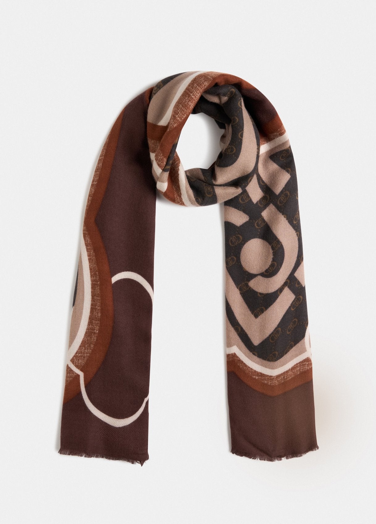 Stola con Logo / Beige - Ideal Moda