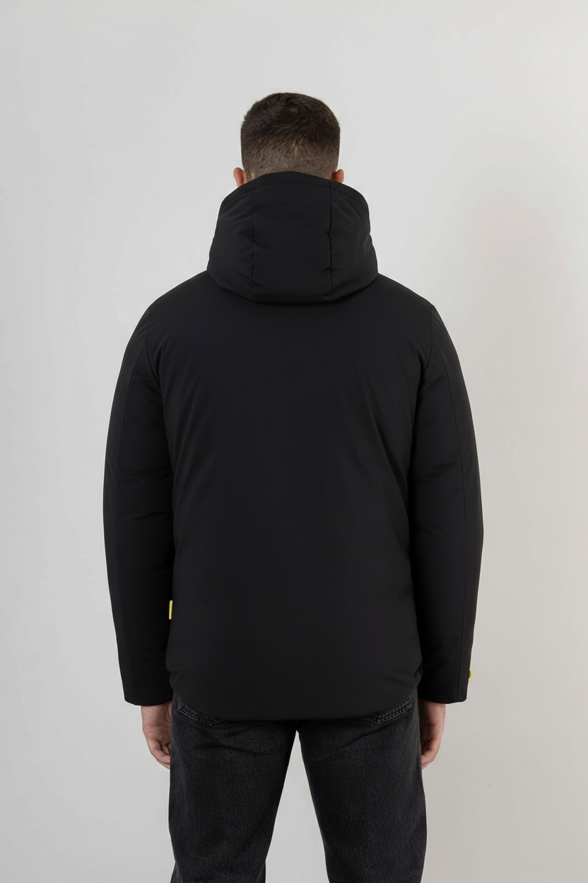 Giubbino in Softshell con Cappuccio Staccabile / Nero