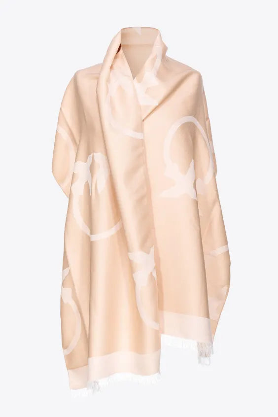 Sciarpa con Maxi Logo / Beige - Ideal Moda