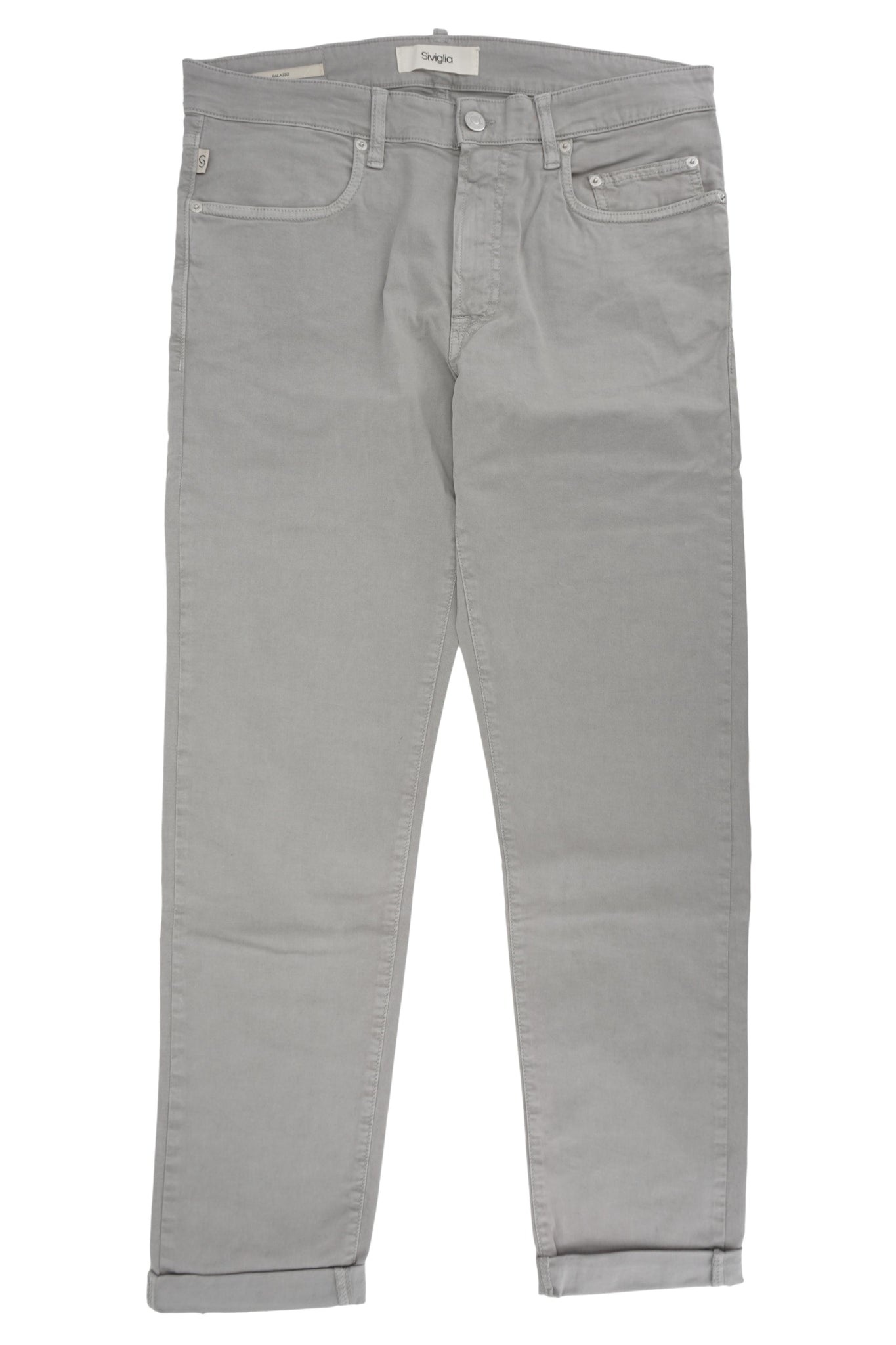 Pantalone Cinque Tasche in Cotone / Grigio - Ideal Moda