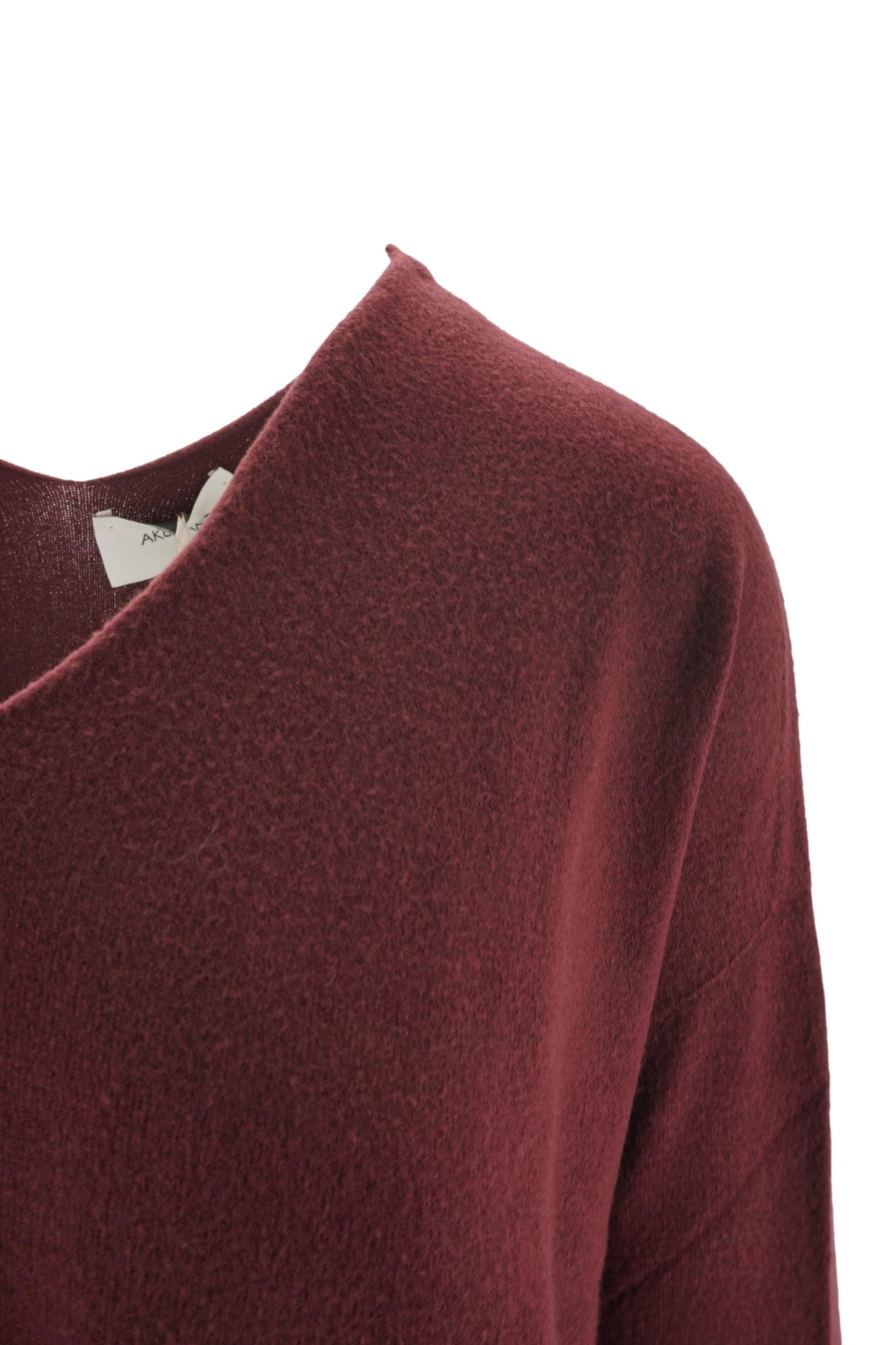 Maglia Boxy Fit con Scollo a V / Bordeaux - Ideal Moda