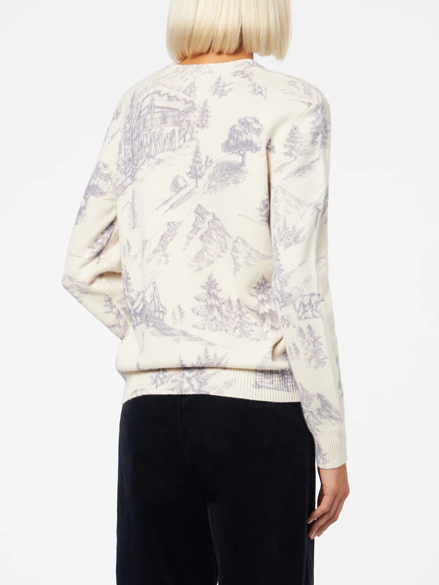 Maglia Girocollo con Stampa / Bianco - Ideal Moda
